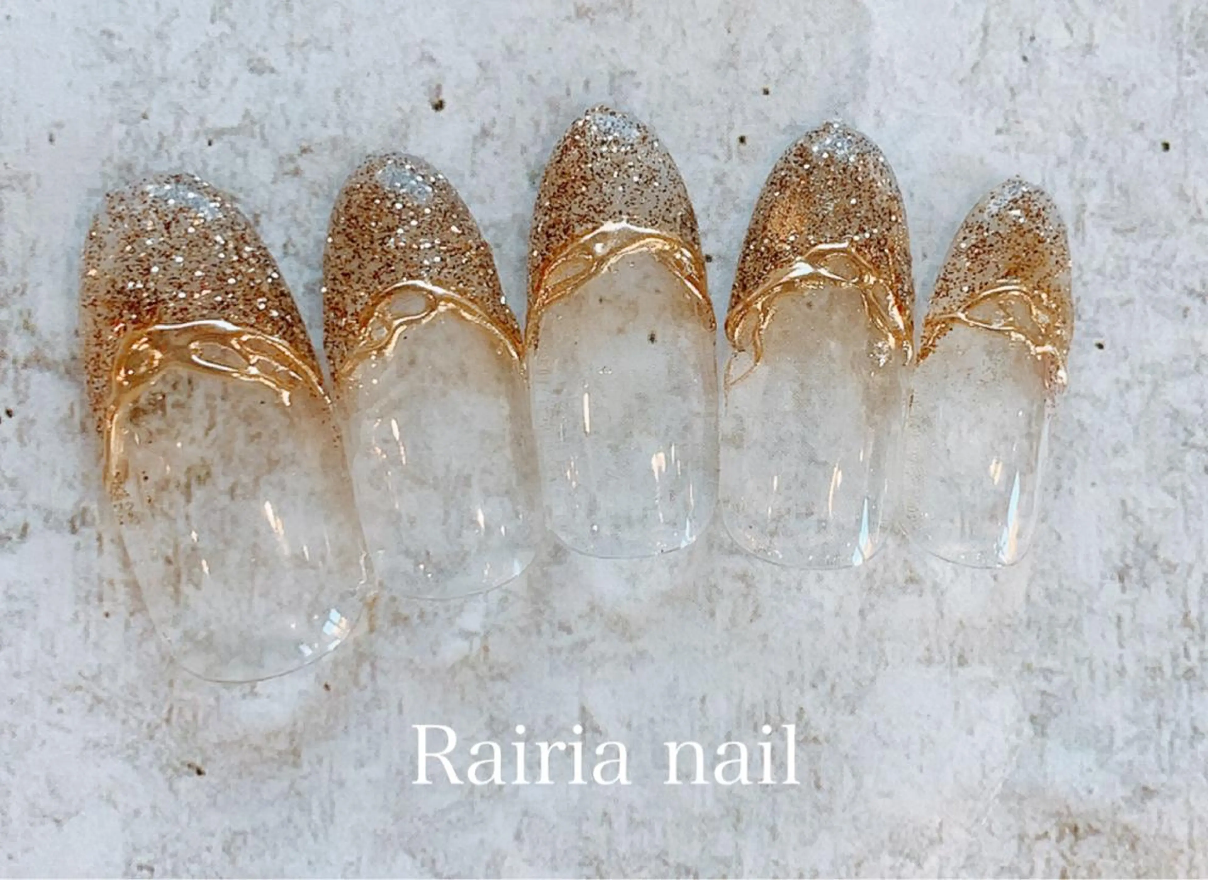 ネイル アートネイル フレンチネイル ジェルネイル パラジェル 冬ネイル Rairia nail本八幡店のネイルデザイン