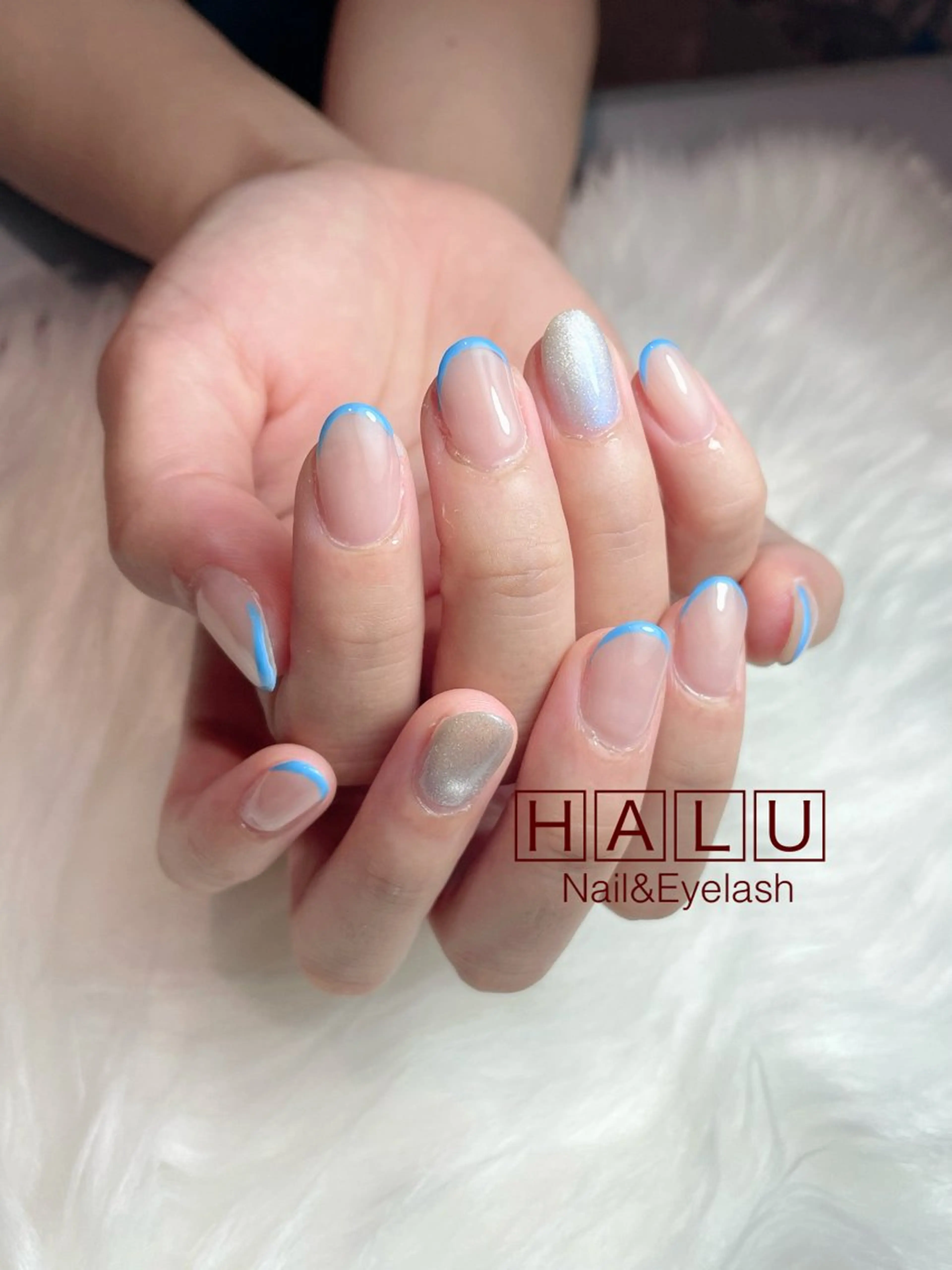 ネイル ブルー HALU ハルのネイルデザイン