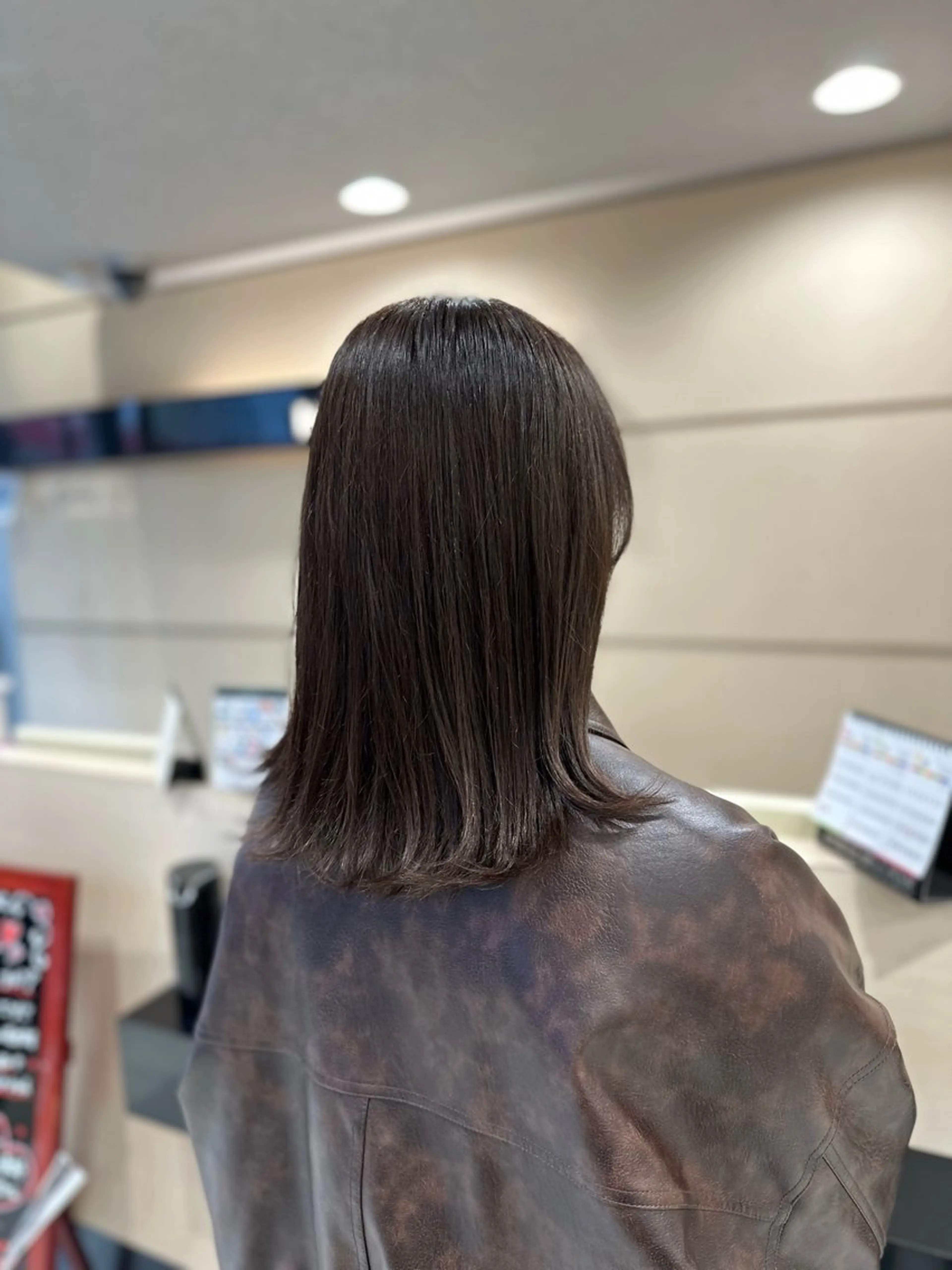 セミロング カラー ブラウンカラー ヘアカラー パーマ クロスパーマ/うる艶 カラー/Kurumiのヘアスタイル