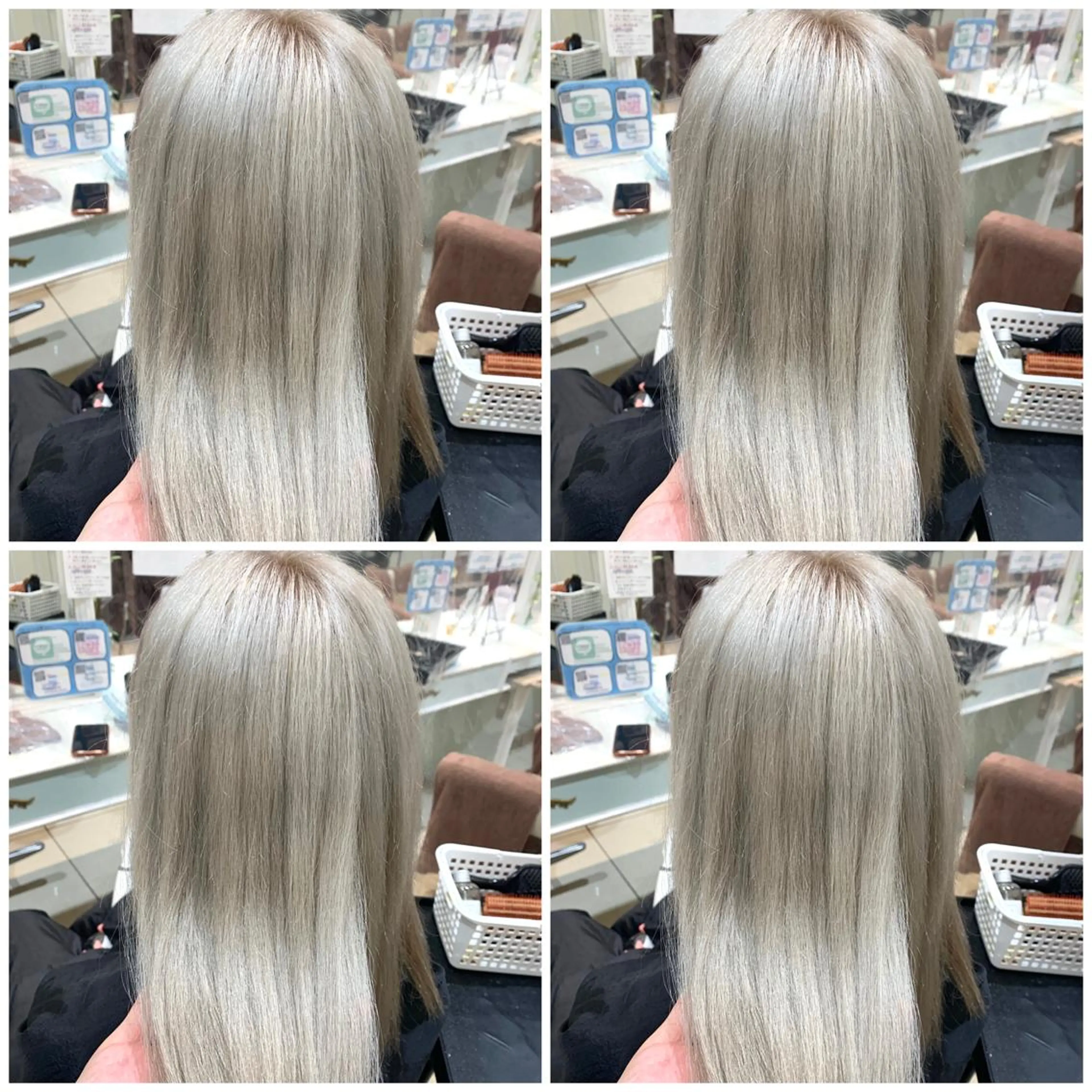 セミロング カラー ブリーチ グレージュ ハイトーンカラー シルバー シルバーグレージュ ヘアカラー トリートメント ハイトーン/ブリーチ 山崎　悠次のヘアスタイル