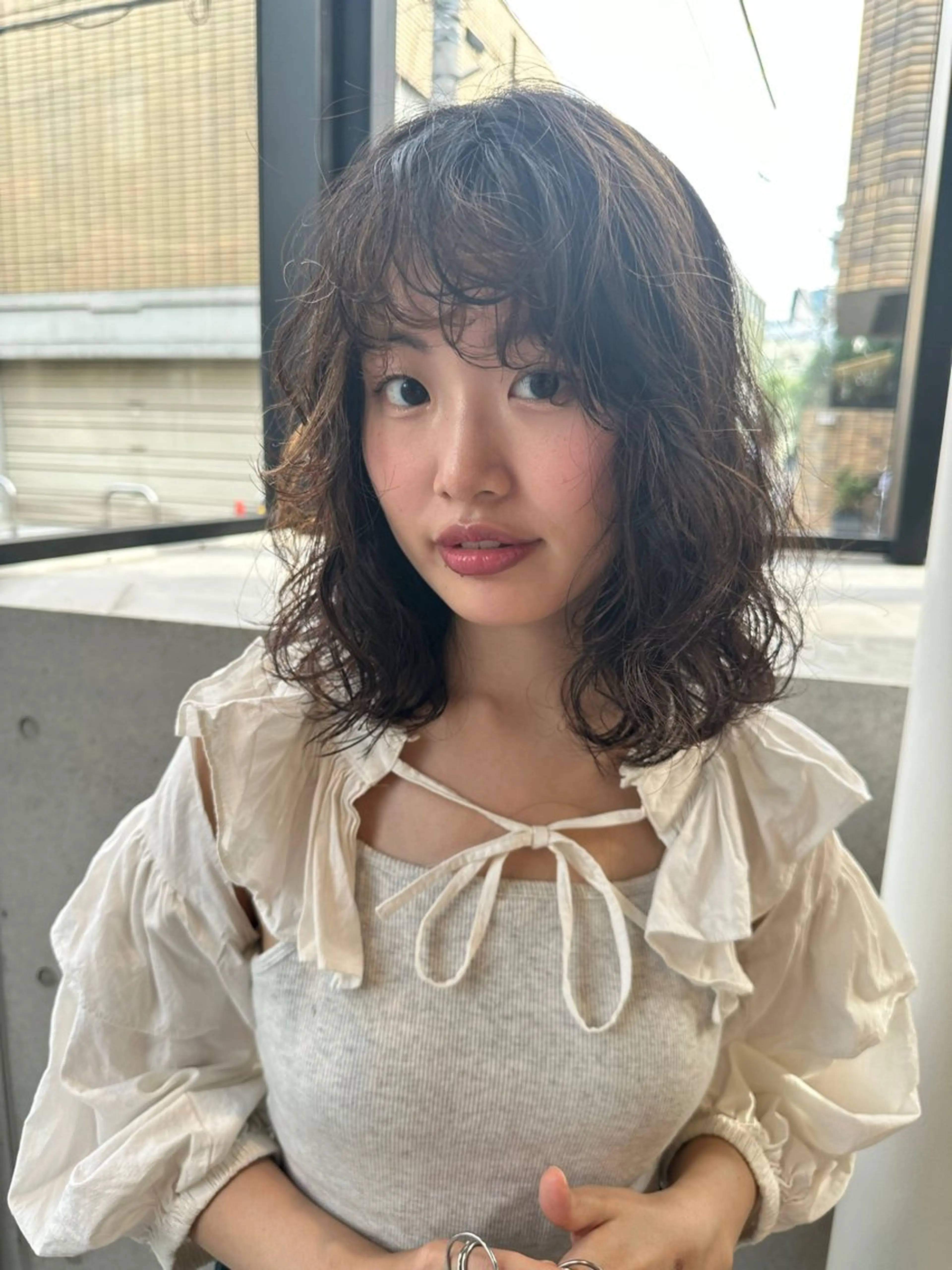 ミディアム パーマ カット パーマ お悩み解決パーマ hana🩰のヘアスタイル