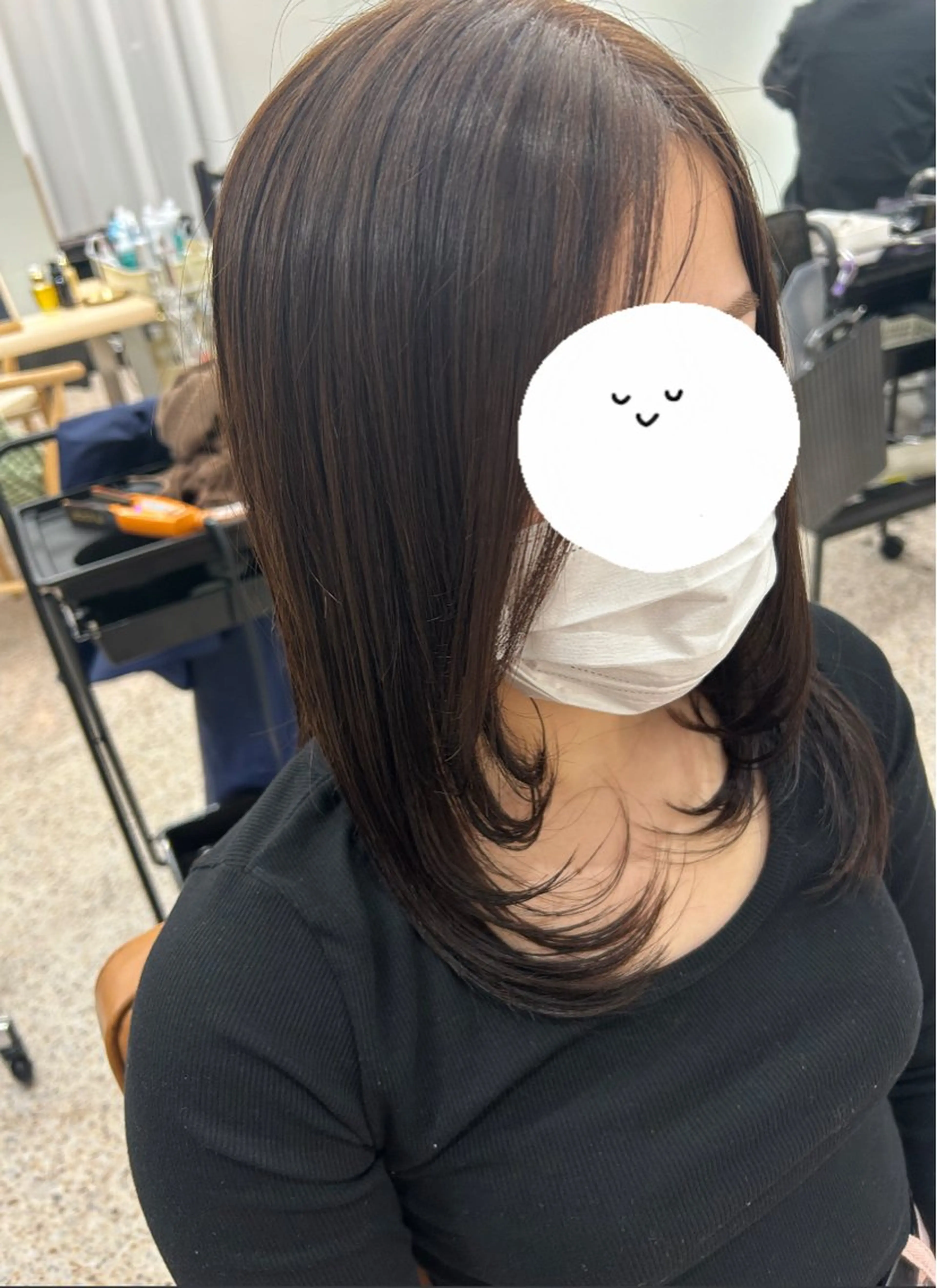 セミロング 顔周りカット レイヤーカット unica by milly 【緑地公園】所属・大野 優希のヘアスタイル