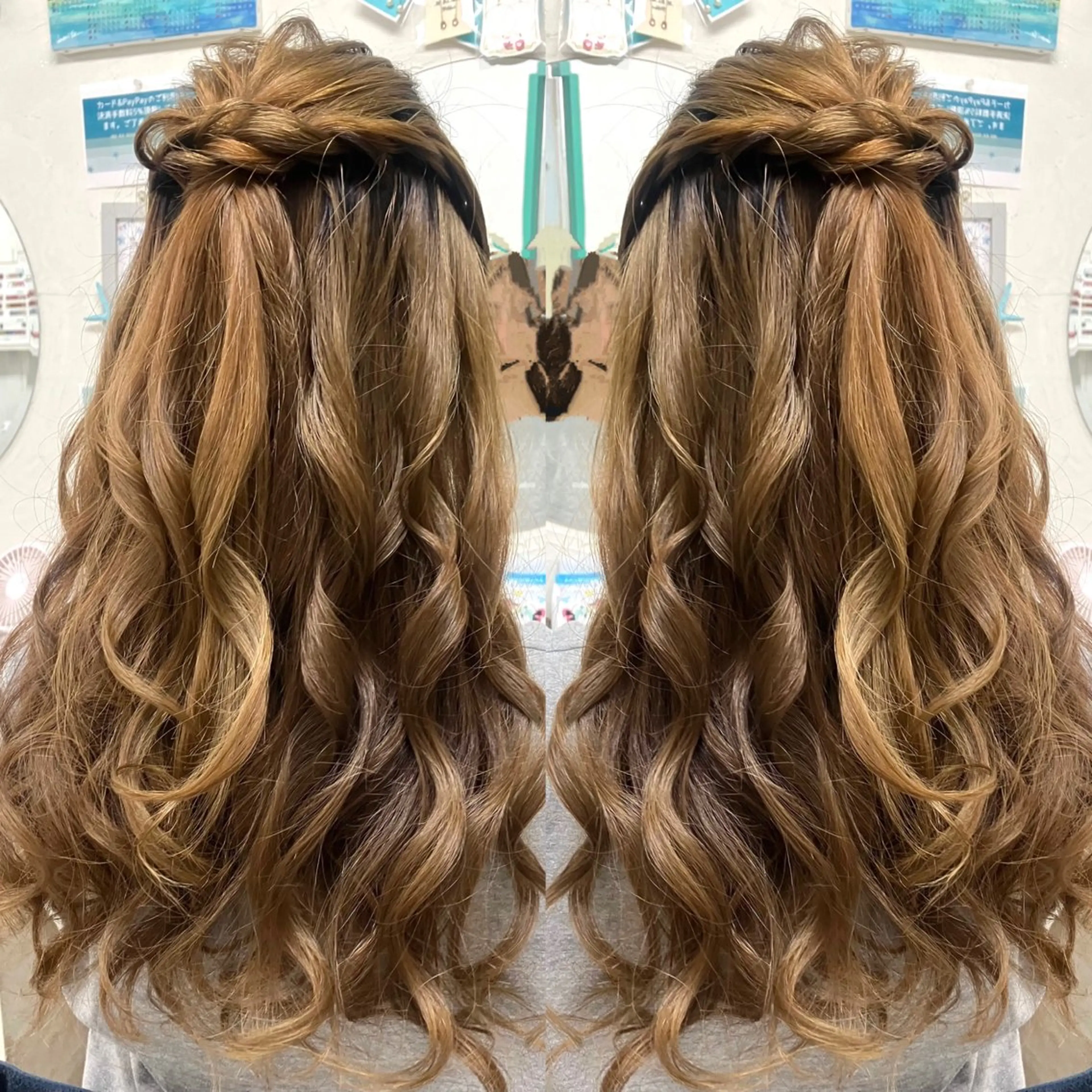 ロング ヘアアレンジ ハーフアップ Jammming🌺 ここあ/ヘアメサロンのヘアスタイル