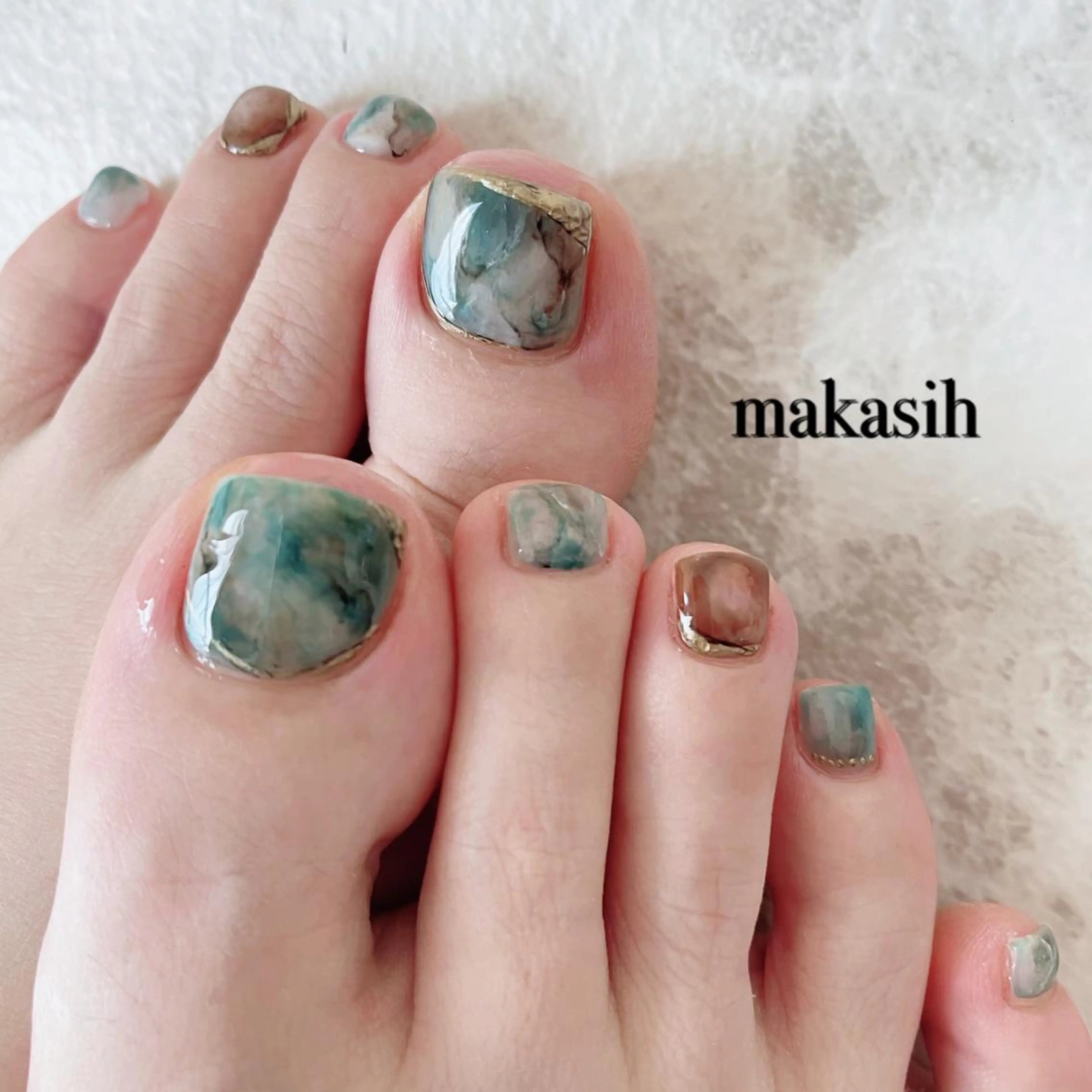 ネイル アートネイル ブルー フットネイル 濱田 美菜子のエステ・リラクイメージ