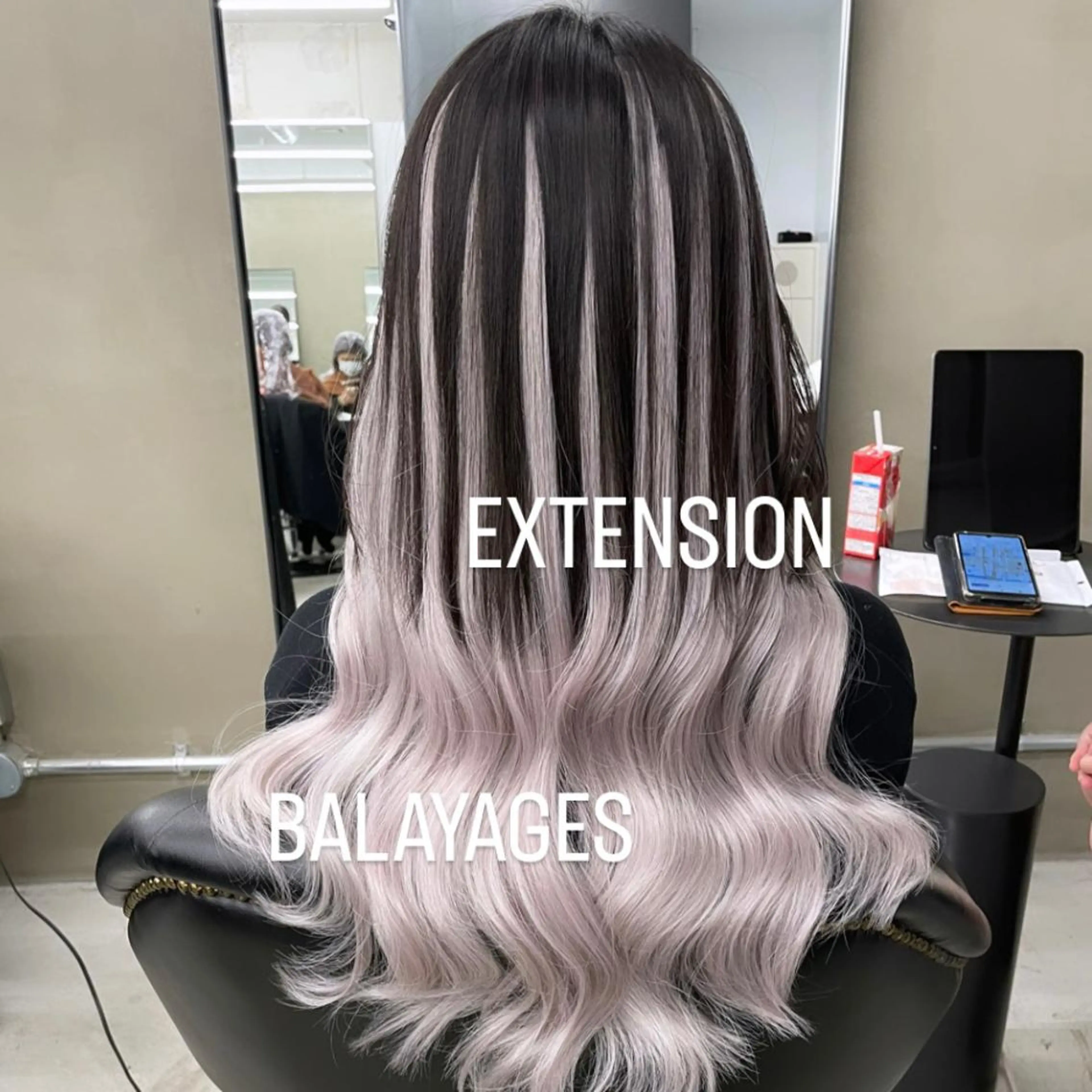 ロング エクステ エクステ🩵ブリーチ 韓国ヘア🩵KAEのヘアスタイル