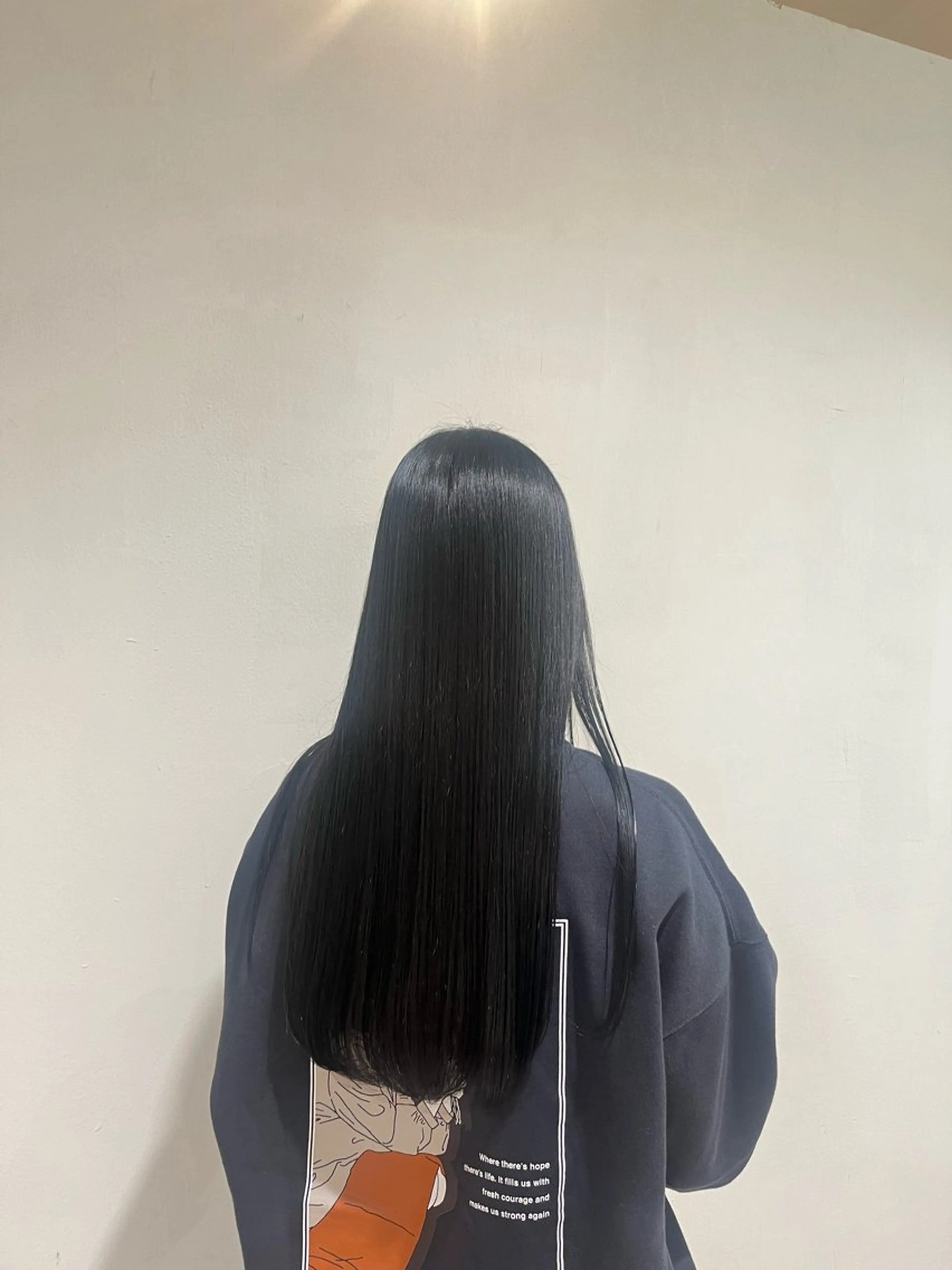 カラー 黒髪 ブルーカラー ブルーブラック 小野寺 菜穂/豊橋/パーマのヘアスタイル