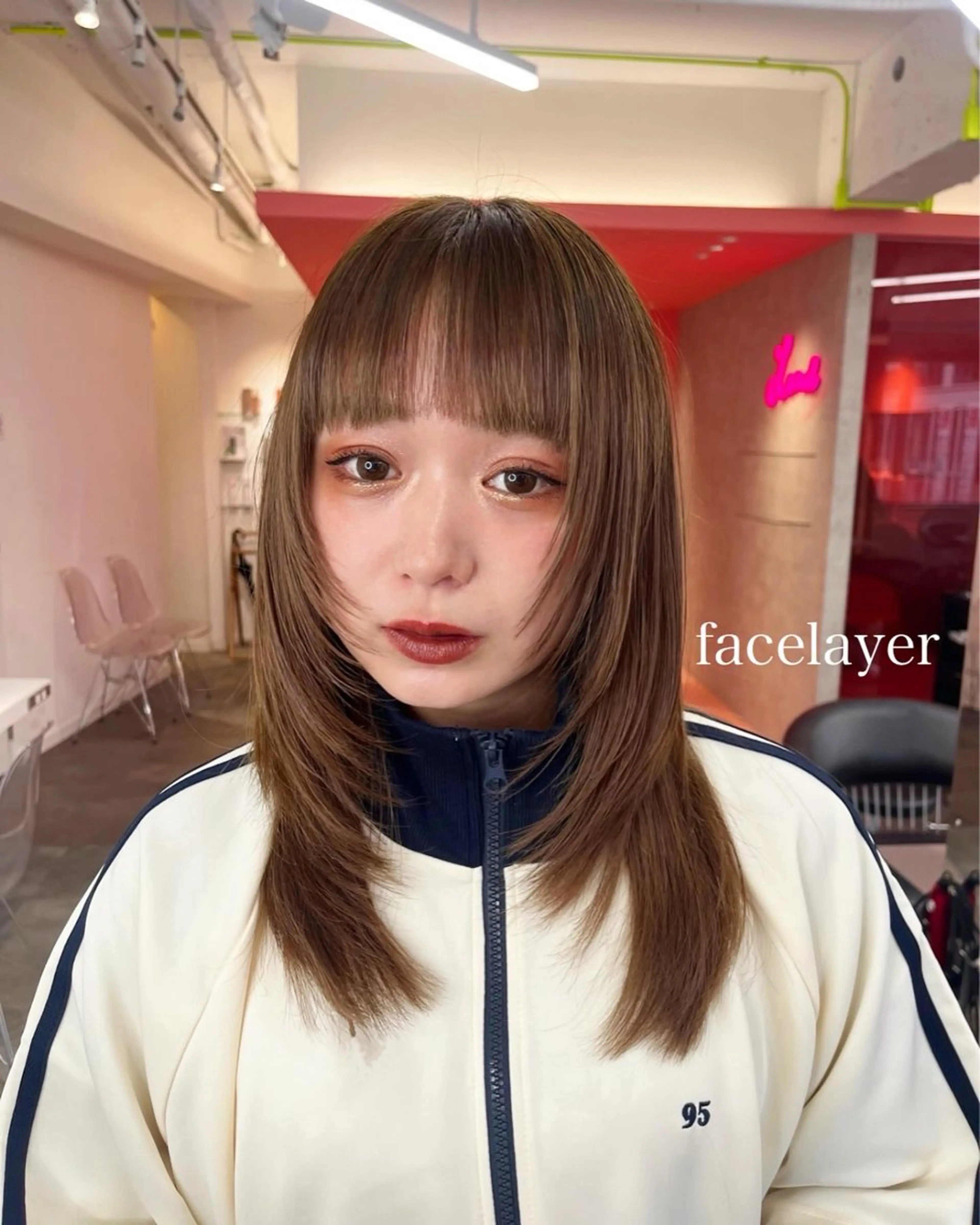 ミディアム 山崎/ボブ縮毛矯正 レイヤー髪質改善のヘアスタイル