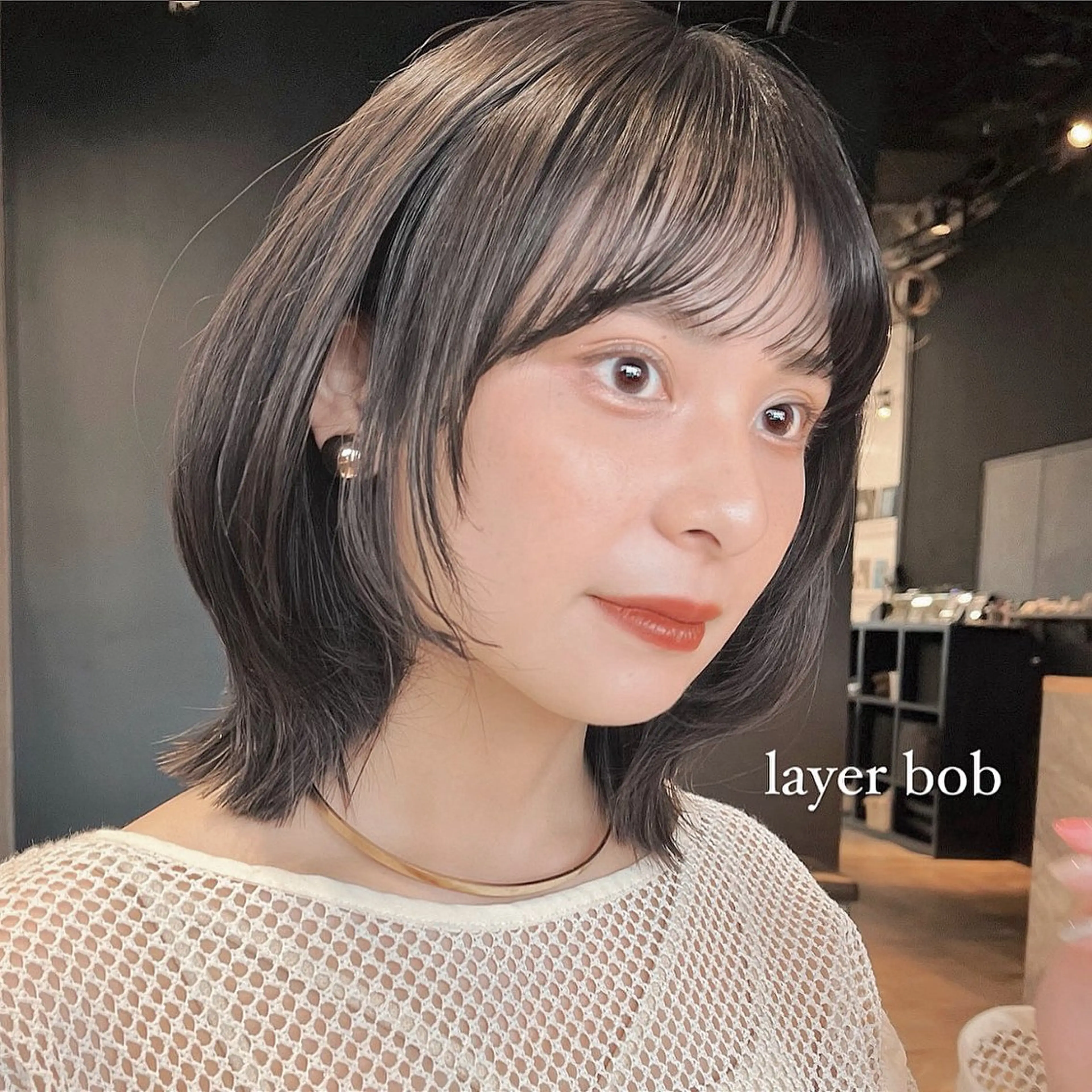 ショート カラー ヘアアレンジ ボブレイヤー ボブ レイヤーカット 🌱ボブ/レイヤー/ ベージュ/あやみ✨のヘアスタイル