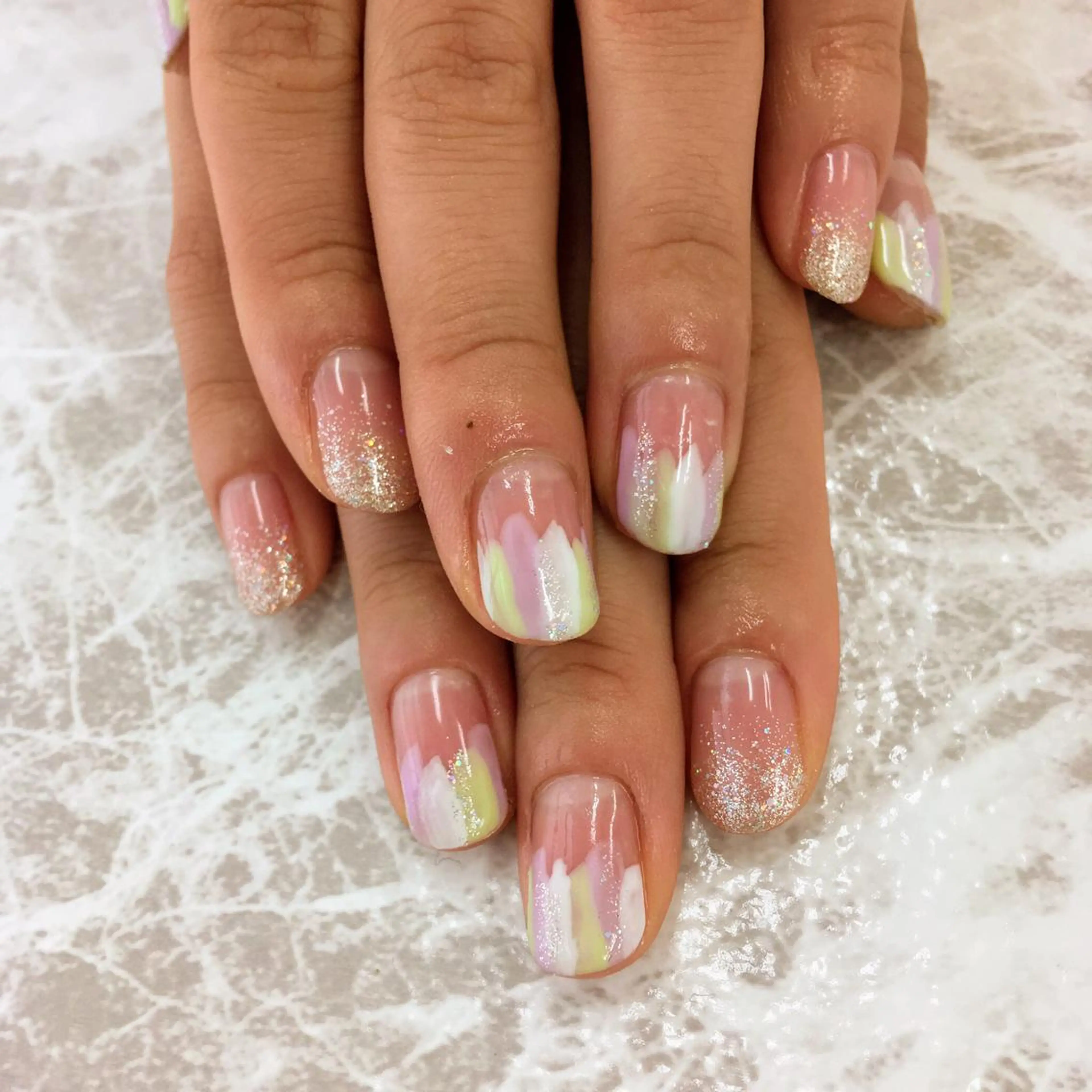 ネイル アートネイル ラメ(グリッター) ラメグラデーション 31Nail所属・31Nail FOOT careのネイルデザイン