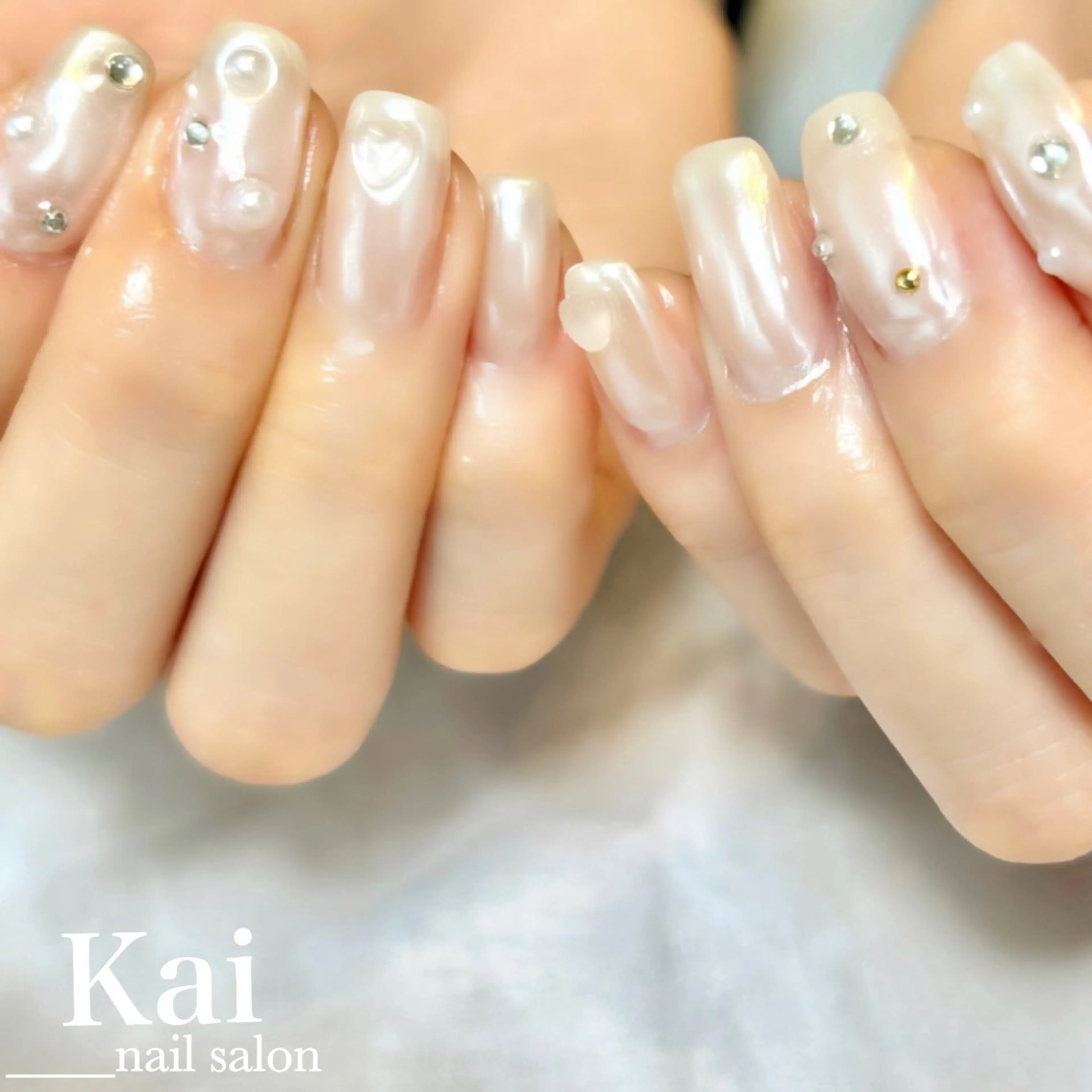 ネイル 韓国ネイル マグネットネイル ニュアンスネイル シンプルネイル 春ネイル ハンドネイル Kai  nail Mayukoのネイルデザイン