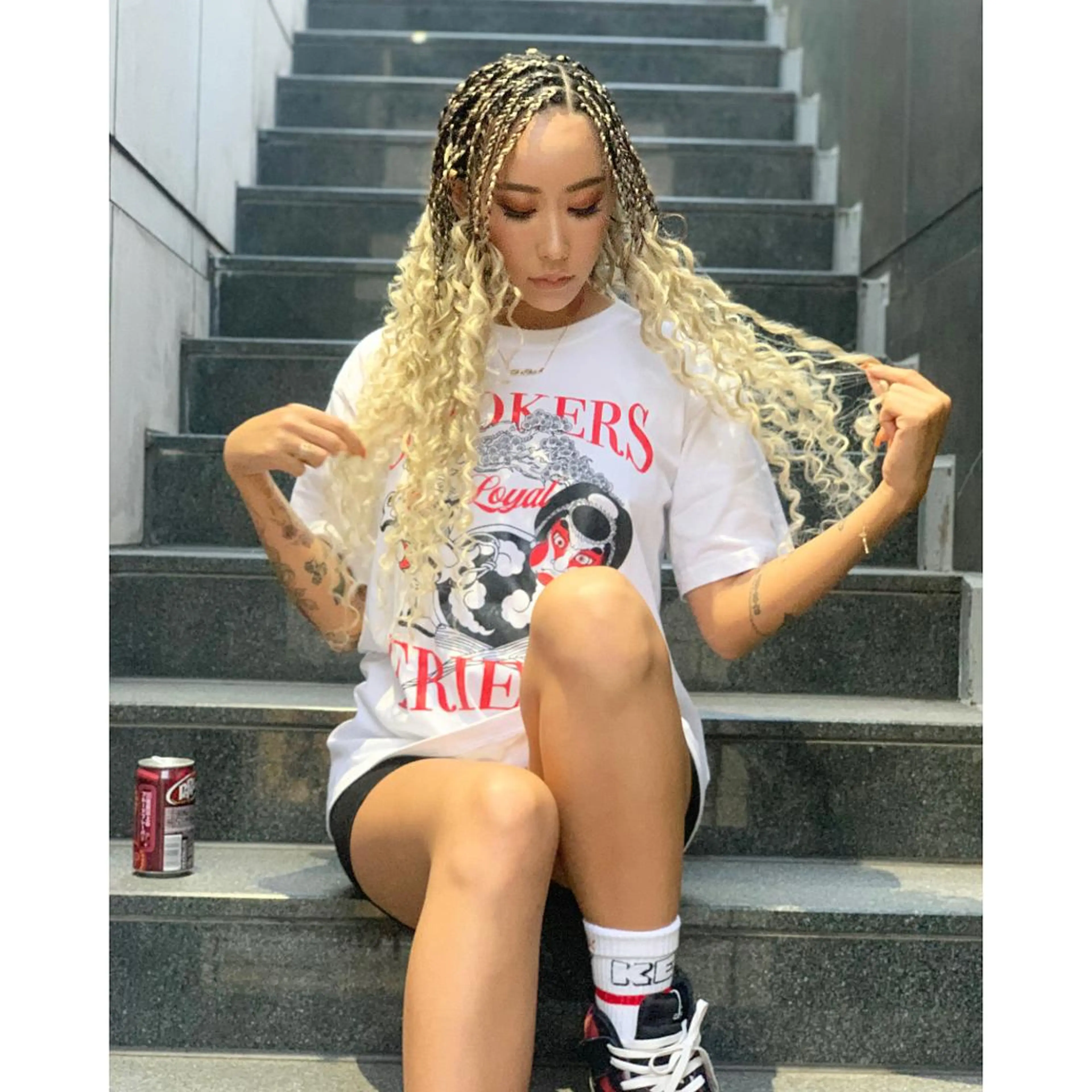 メンズ キッズ 子どものヘアアレンジ エクステ ヘアセット BRAIDS💎愛子 大人ハイライト💎のヘアスタイル