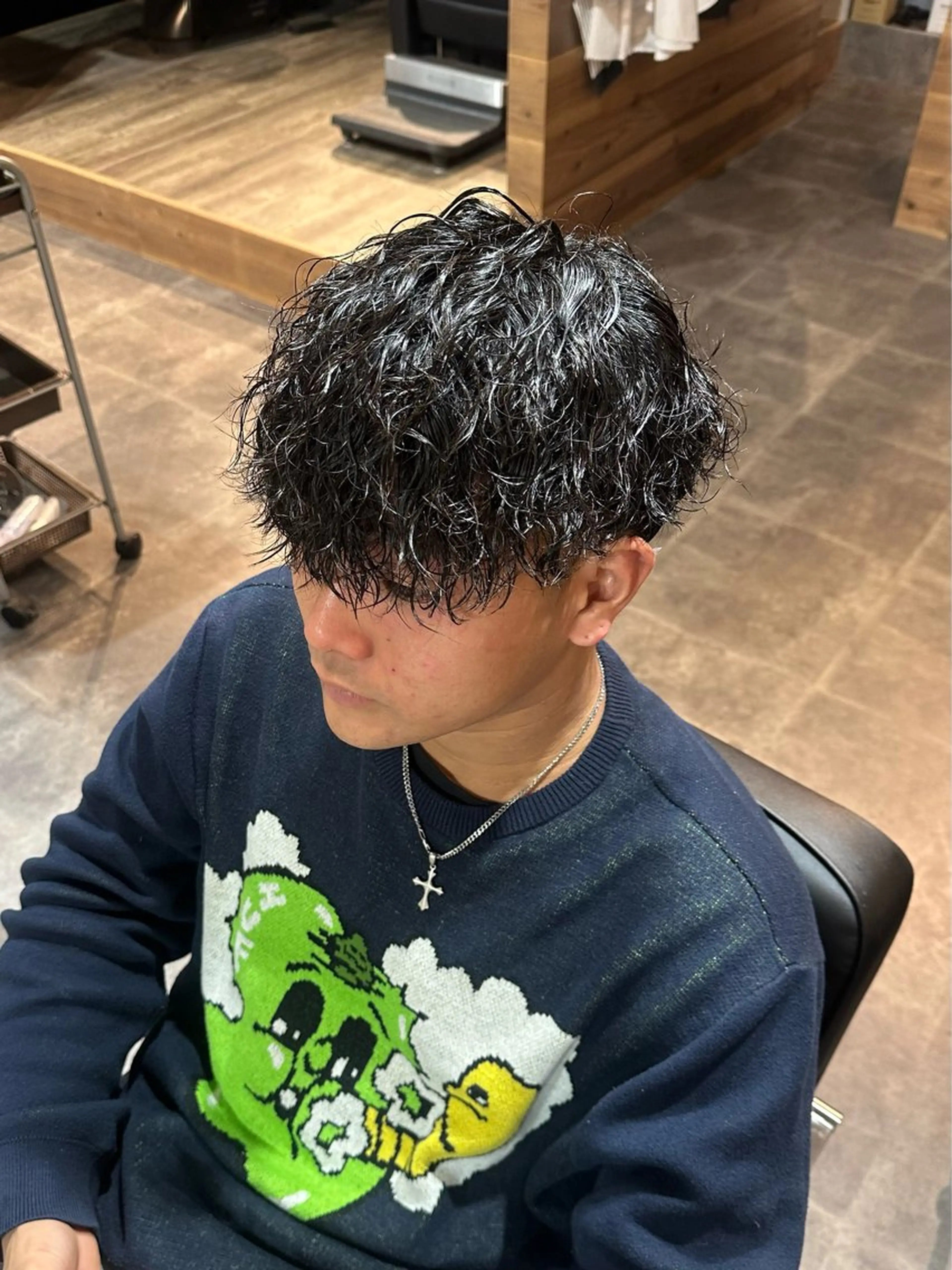 ショート パーマ メンズ カット パーマ 苗村 阿旺のヘアスタイル