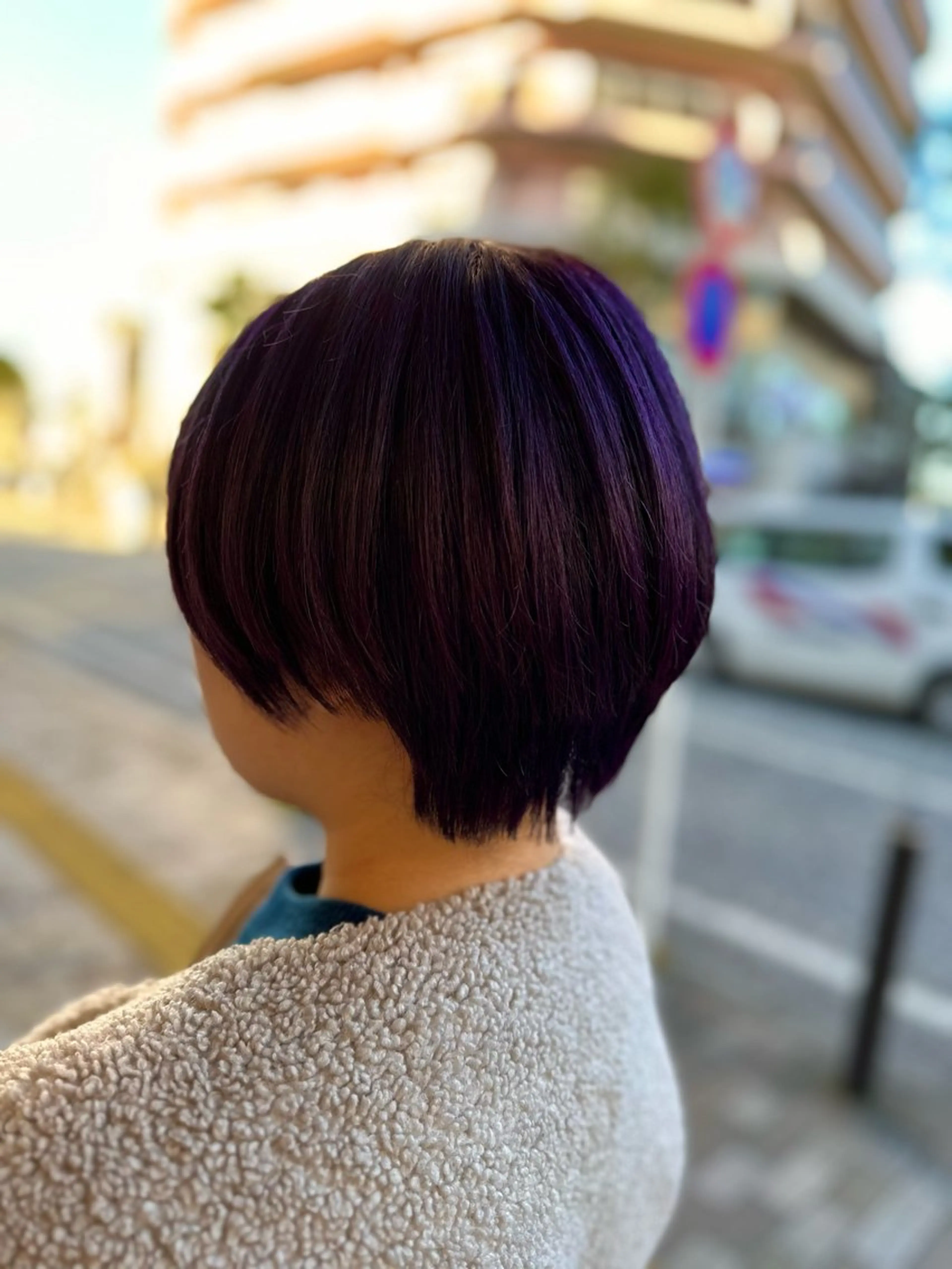 ショート カラー バイオレットカラー くびれヘア ショートヘア ヘアカラー トリートメント 特殊カラー特化 ✂️SHIAN フジのヘアスタイル