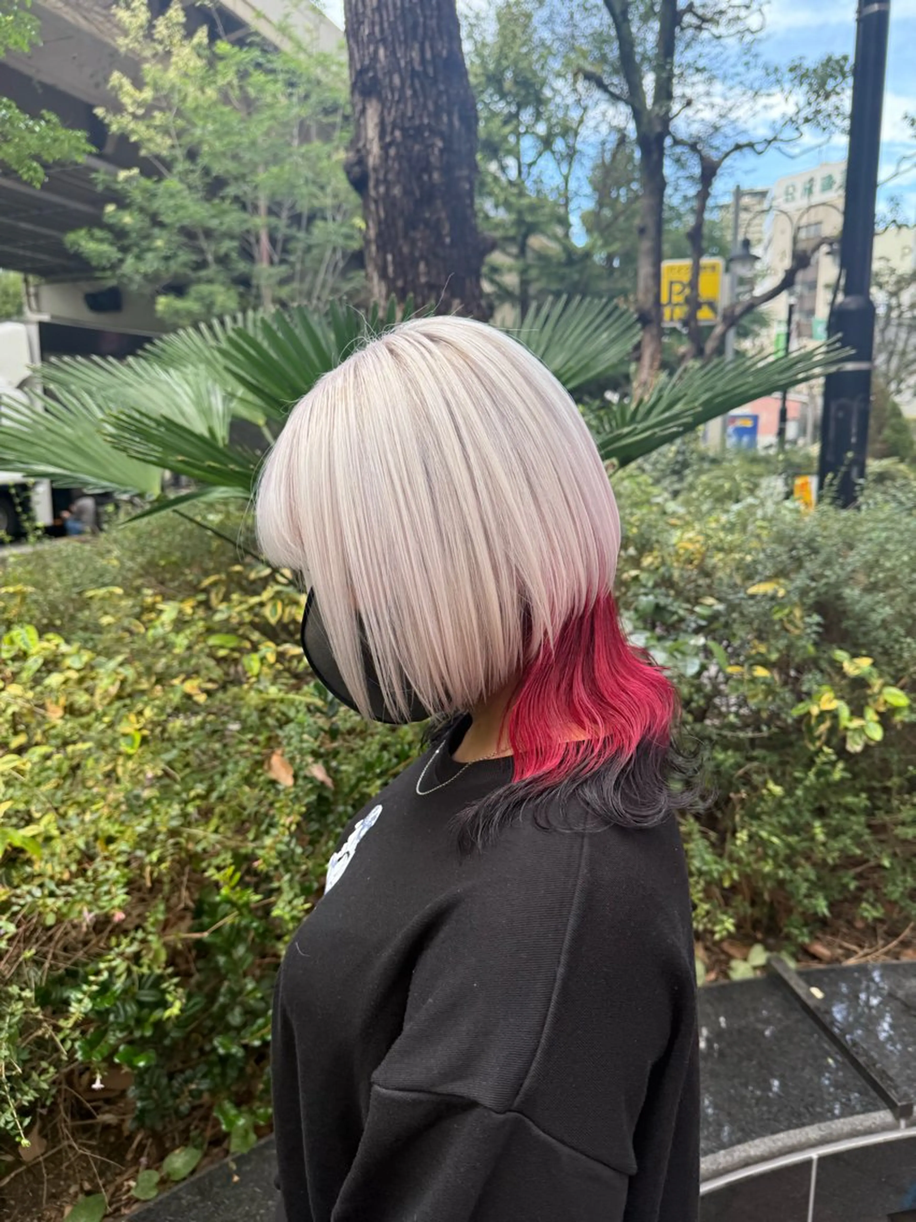 セミロング カラー mimiiy梅田 中崎町ハイトーンのヘアスタイル