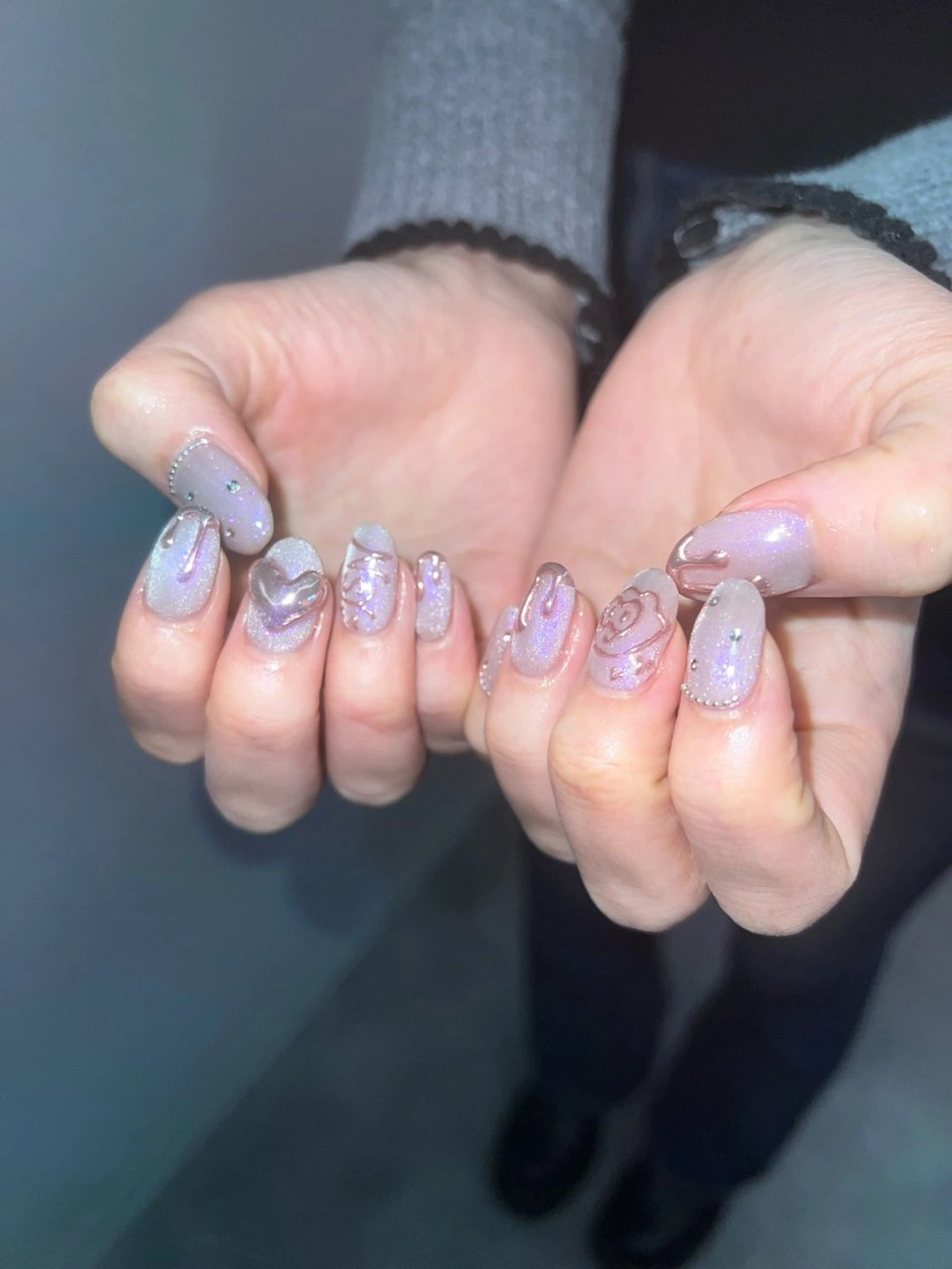 ネイル ジェルネイル ハート マグネットネイル ニュアンスネイル パラジェル ハンドネイル ハンドケア Bana_ Nailのその他イメージ