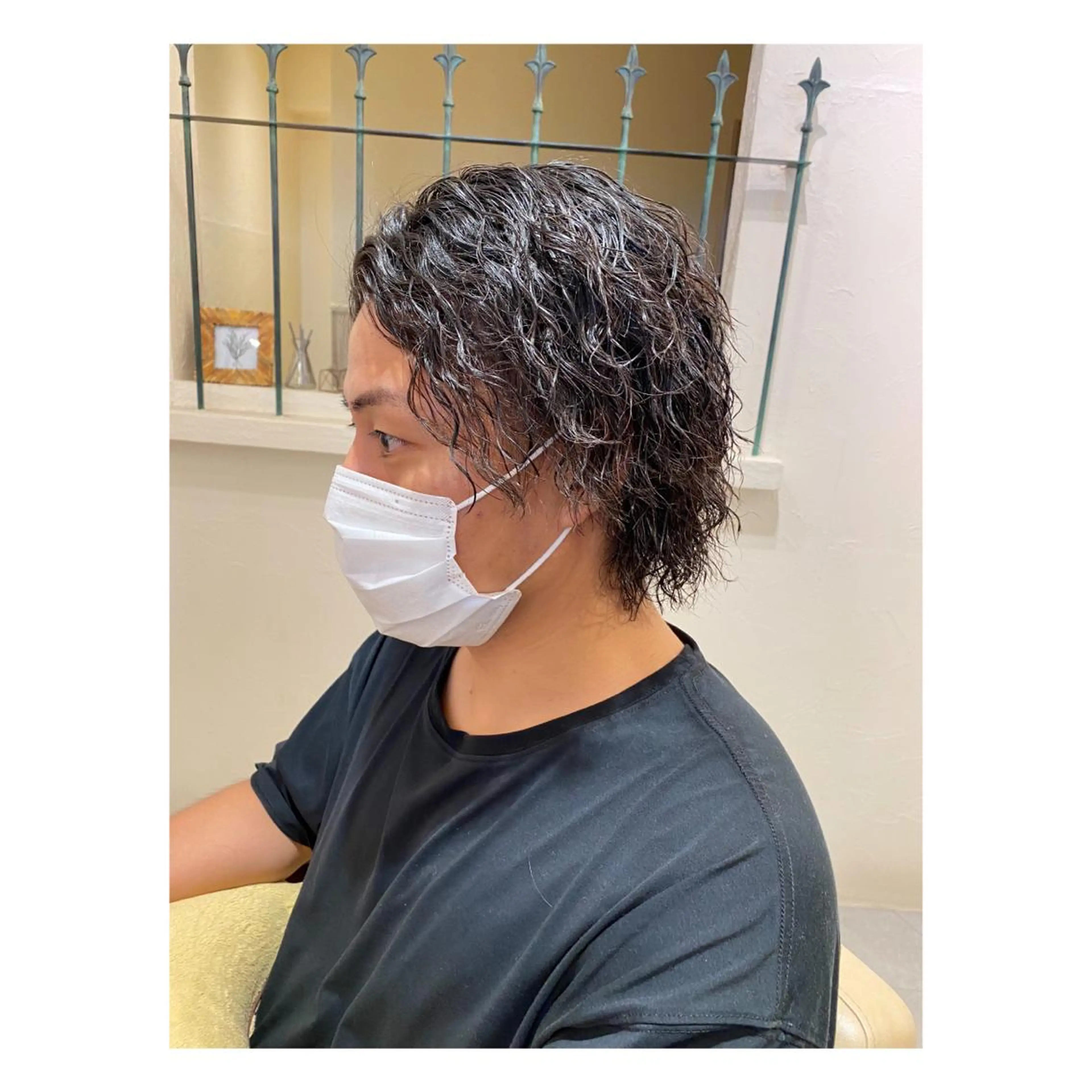 ミディアム パーマ メンズ カット パーマ 菊池大一 溝の口パーマのヘアスタイル