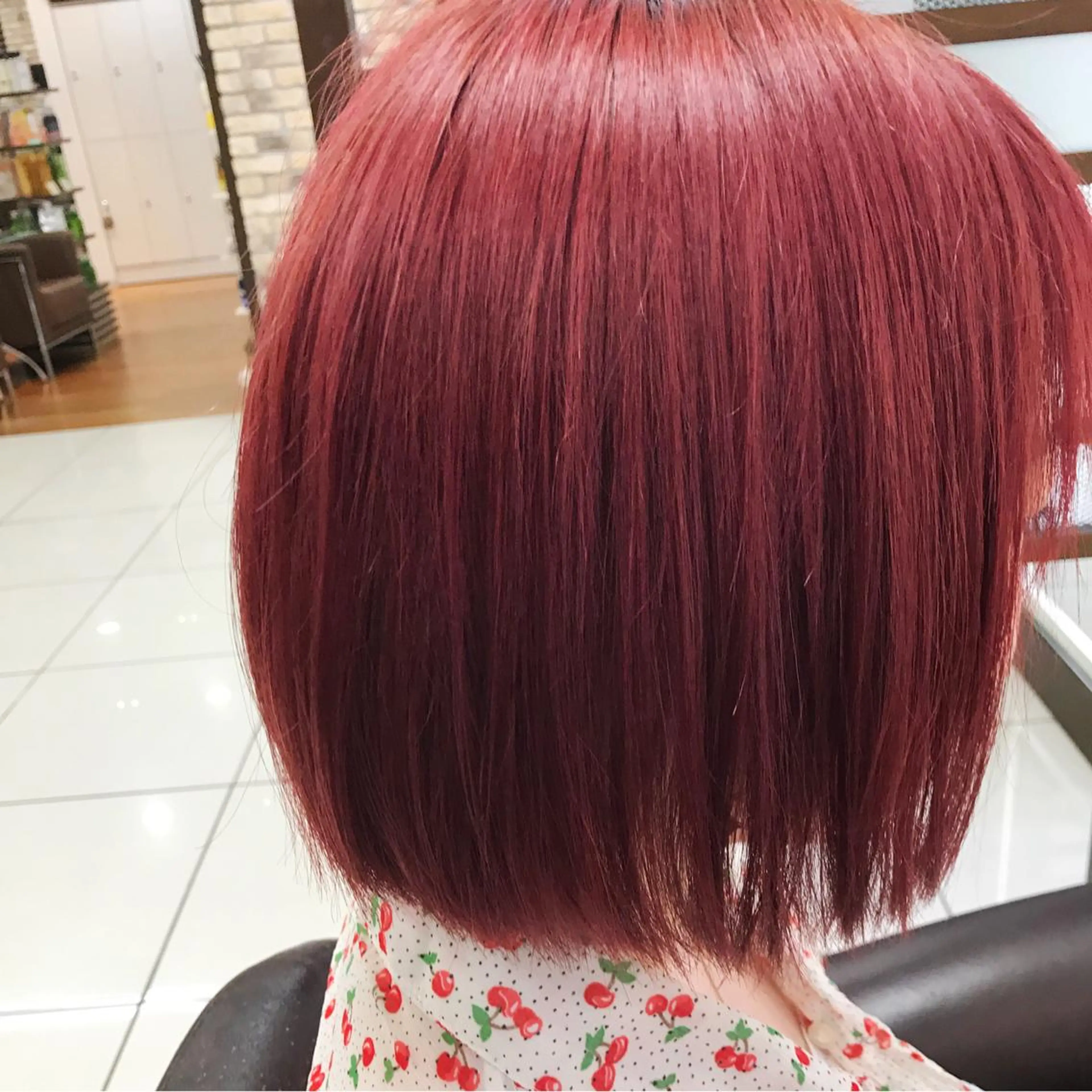 カラー 透明感カラー レッドカラー 西村 文豪のヘアスタイル