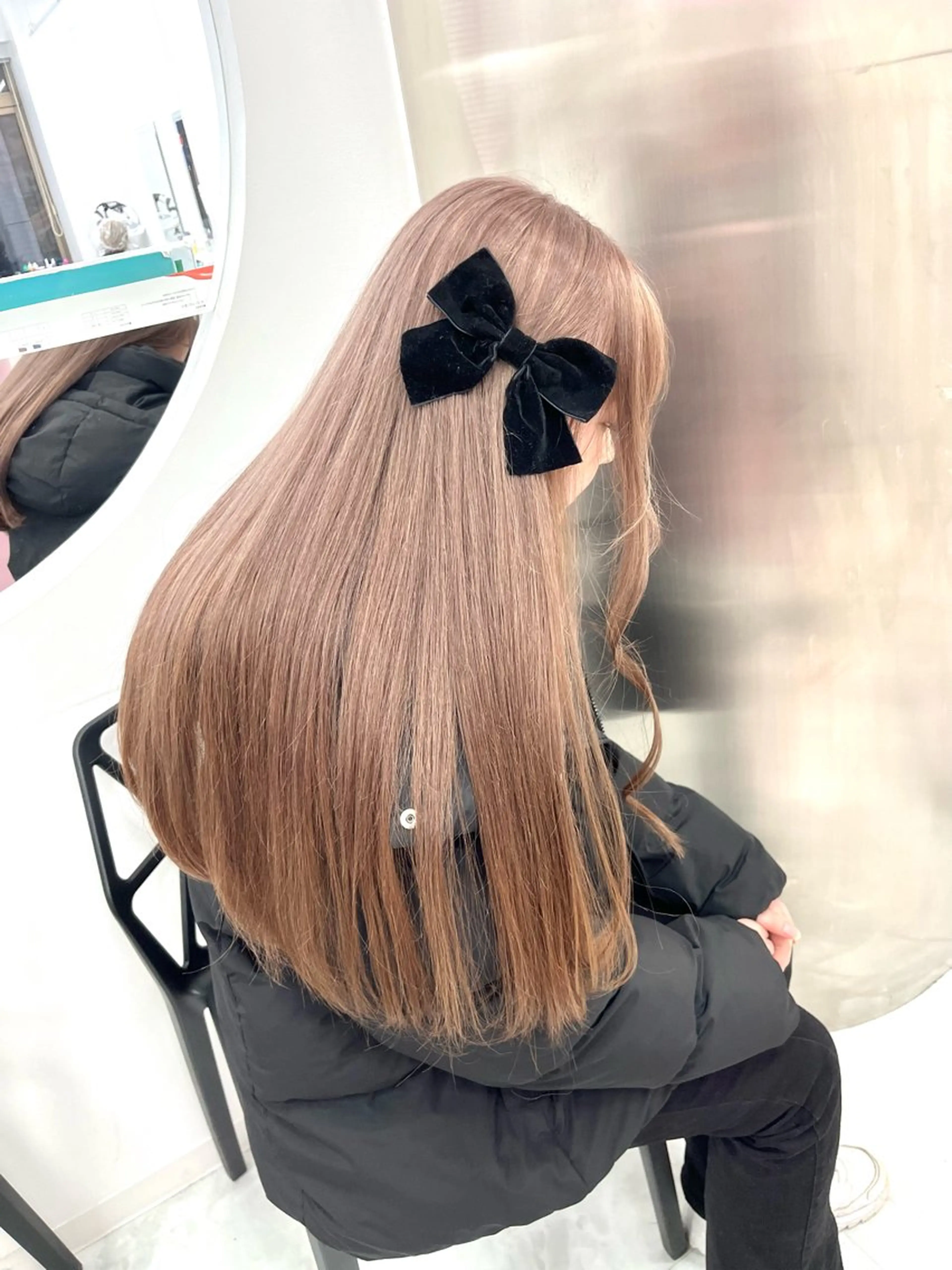 ロング 韓国風ヘア ヘアカラー トリートメント ヘッドスパ ヘアセット ❤︎ワンホンガーリー なハイトーンヘア❤︎のヘアスタイル