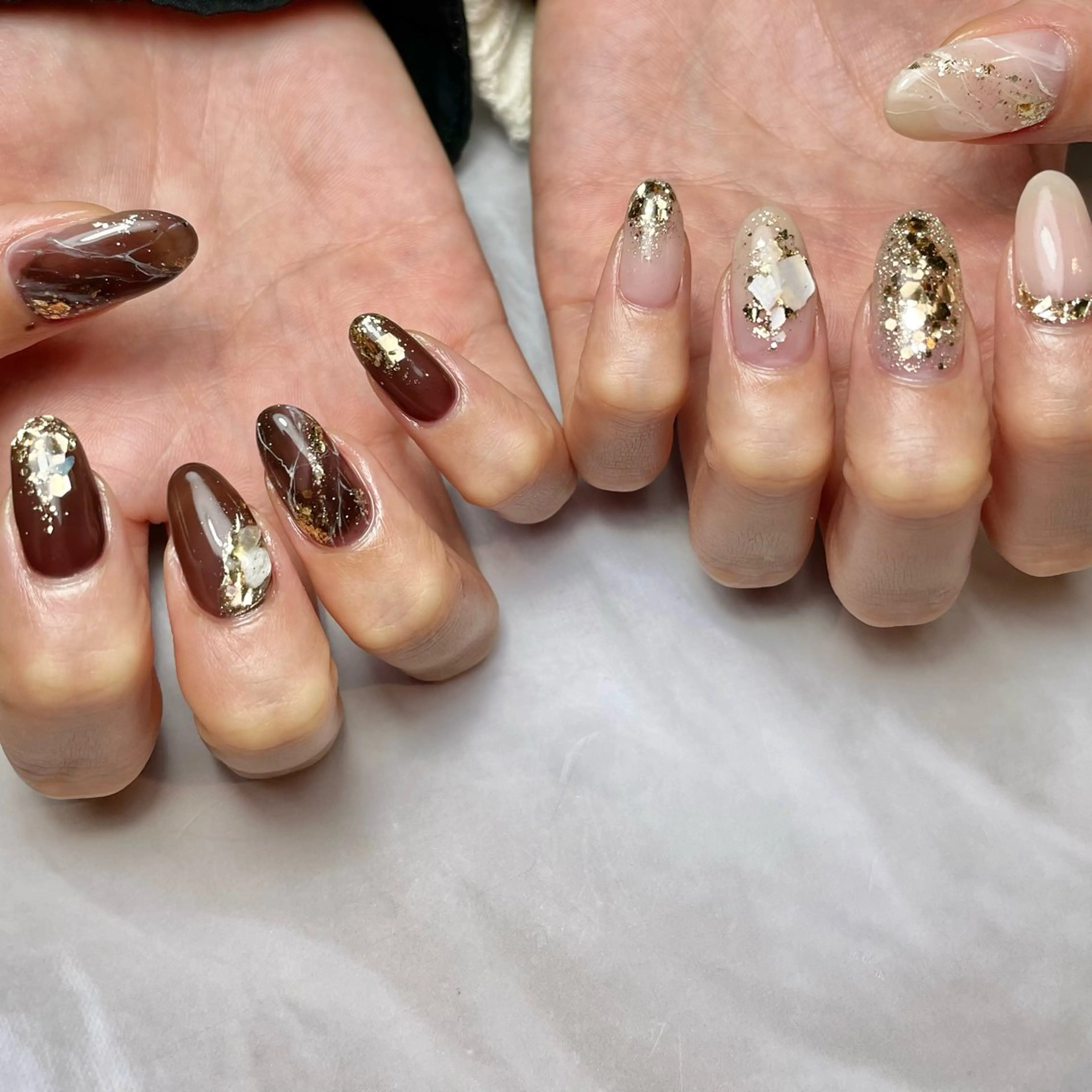 ネイル ゴールド ハンドネイル Reflection marikoのネイルデザイン