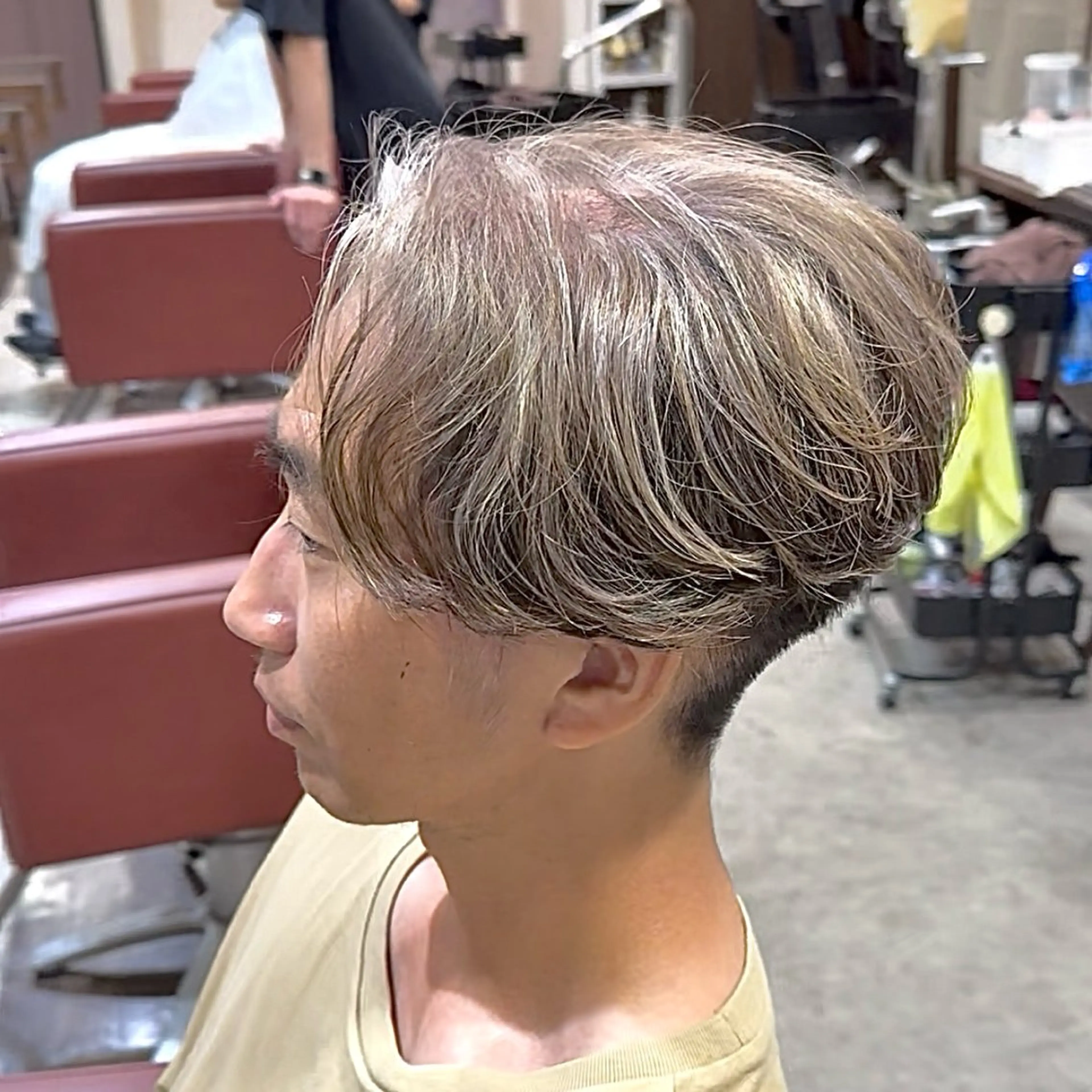 パーマ メンズ メンズハイライト メンズパーマ ニュアンスパーマ カット パーマ メンズカット/パーマ /ハイライト/RYUのヘアスタイル