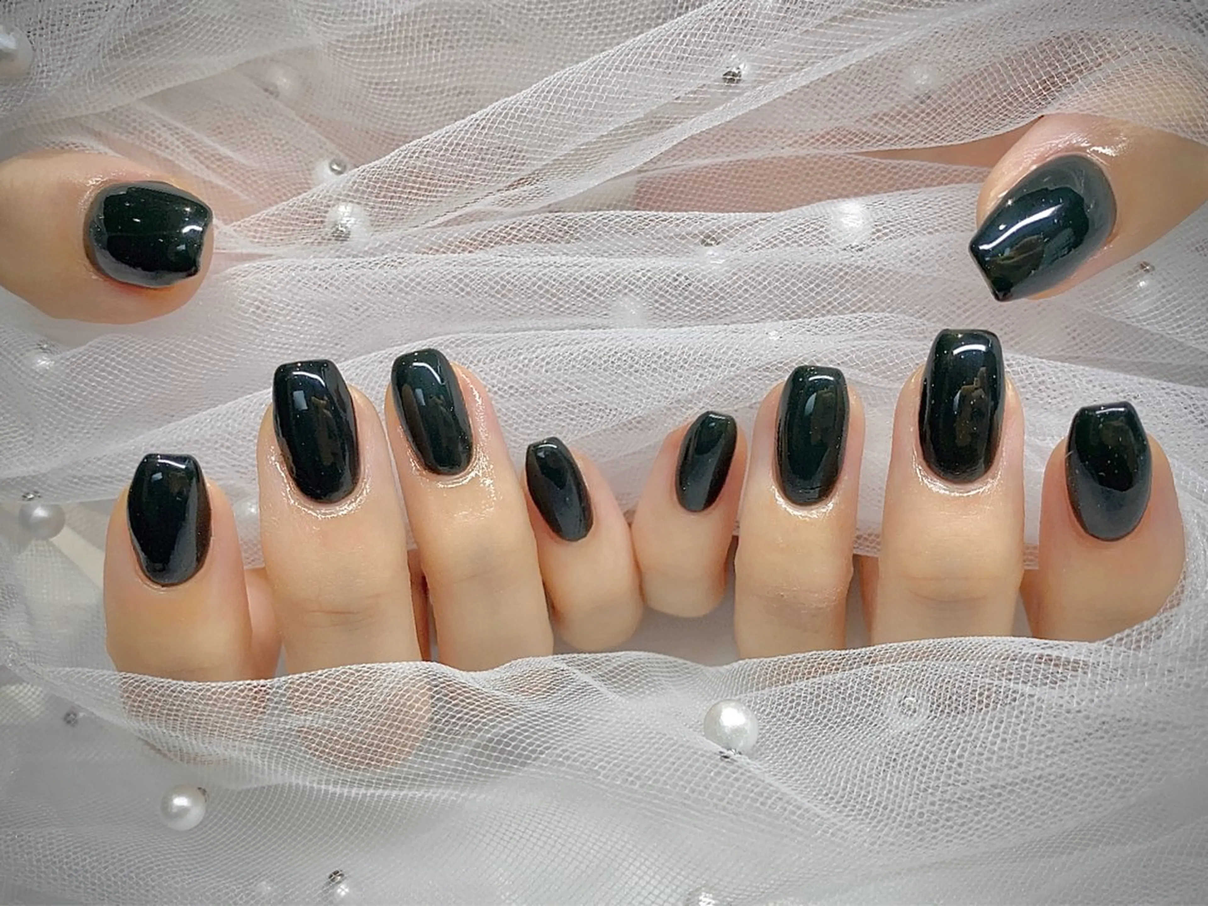 ネイル I-nailロング /ワンホン/キラキラのネイルデザイン