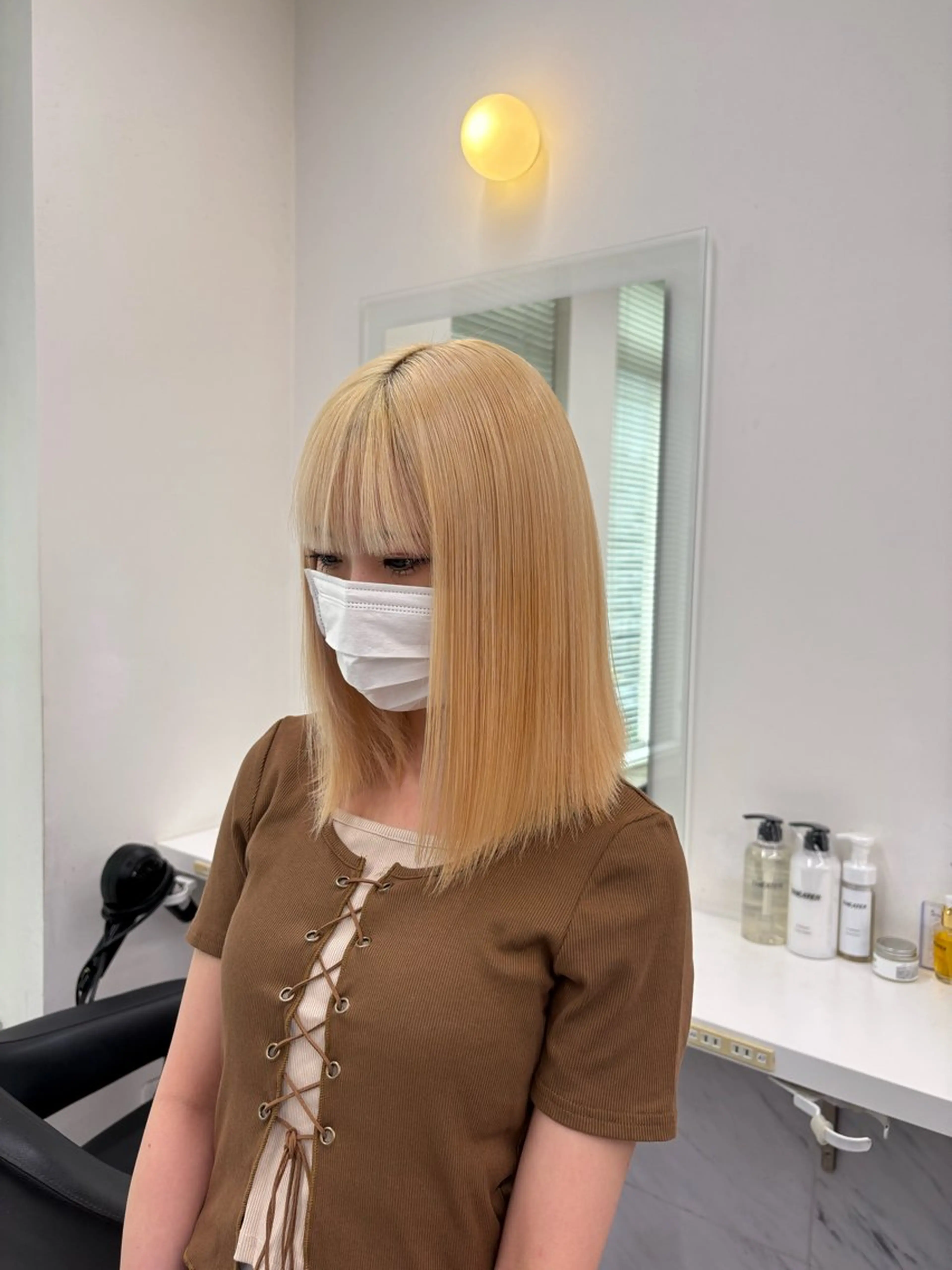 カラー ヘアカラー 透明感ベージュ🤎 ナチュラルレイヤーのヘアスタイル