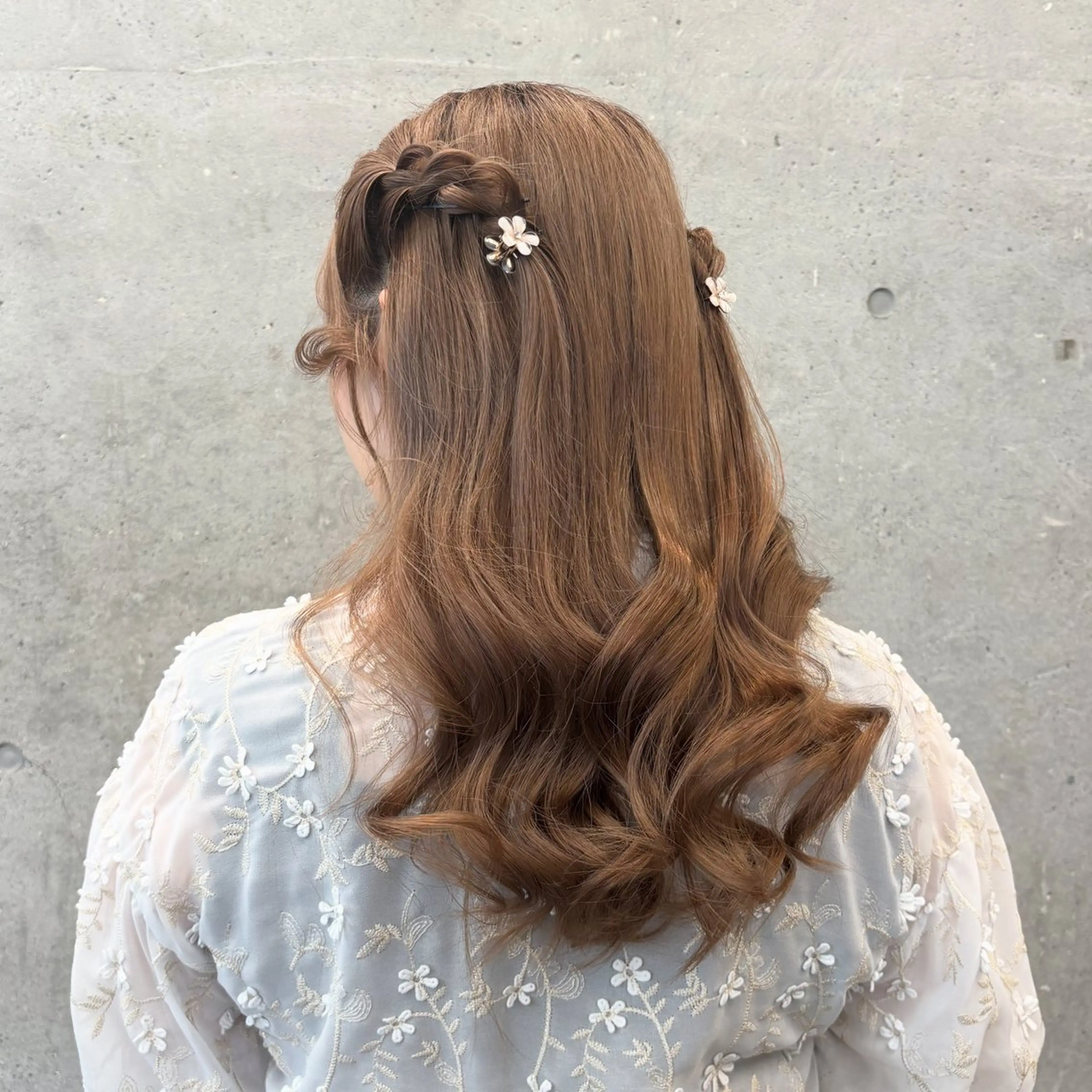 セミロング ヘアアレンジ ヘアセット ANLY. 明治神宮前所属・うる艶/透明感カラー 🐇🤍もものヘアスタイル