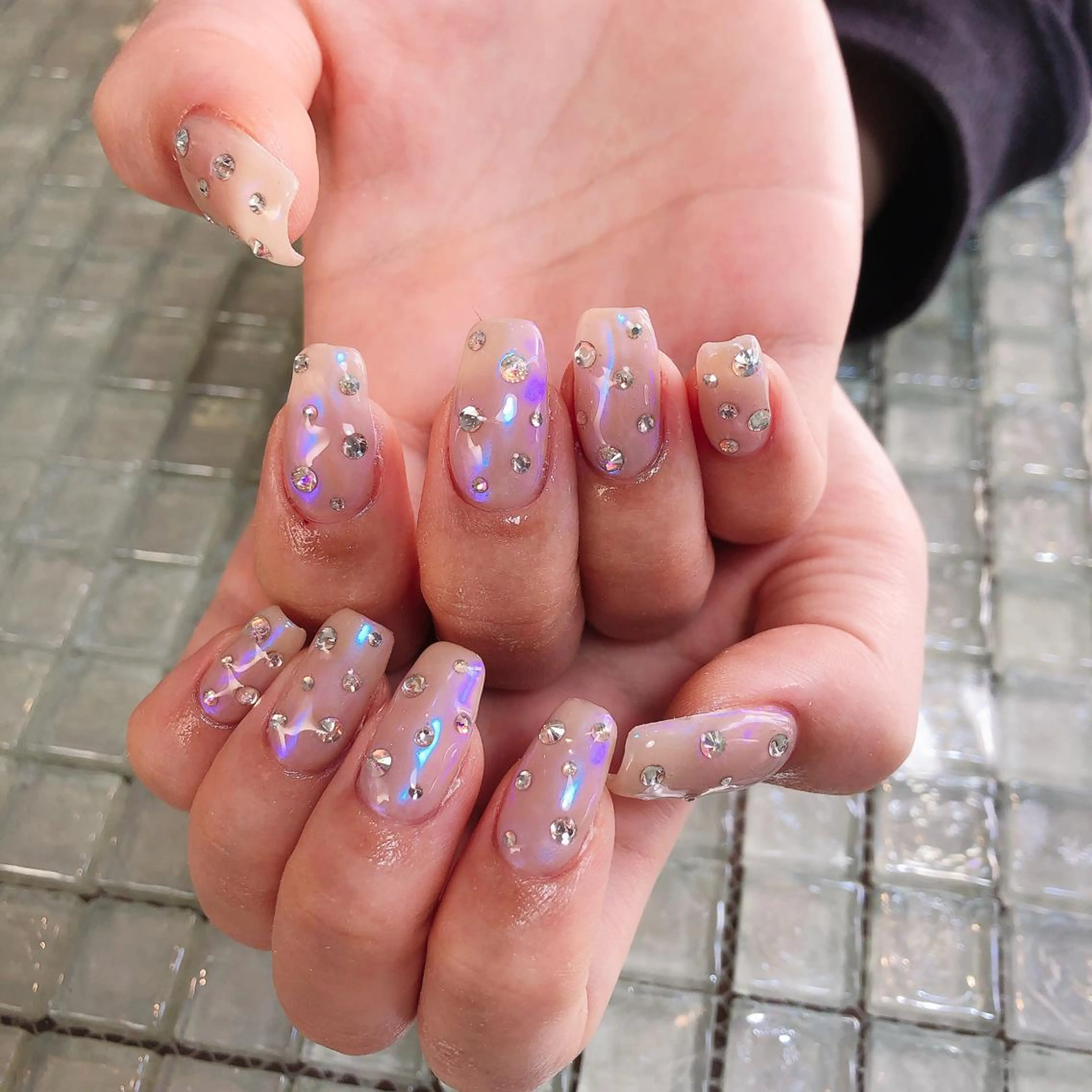 『ジェル10本アート』オフ、ドライケア、アート10本(3D、ペイント、シール、ストーン、ホロ、ミラー)パーツ別途料金ありの写真