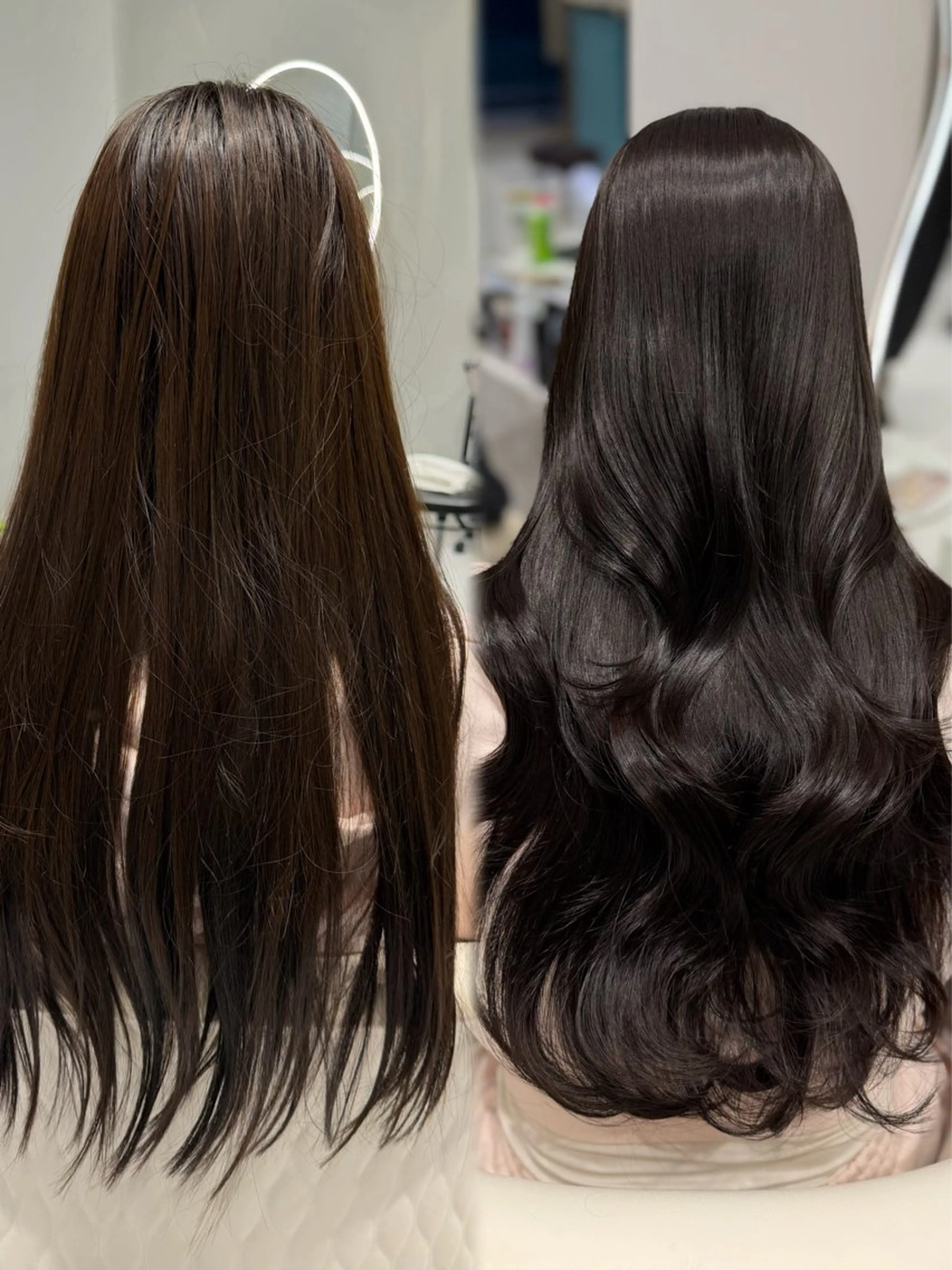 ロング カラー ブラウンカラー ダークブラウン くびれヘア レイヤーカット カット ヘアカラー トリートメント 名駅/大人韓国ヘア 艶カラー/Rihoのヘアスタイル