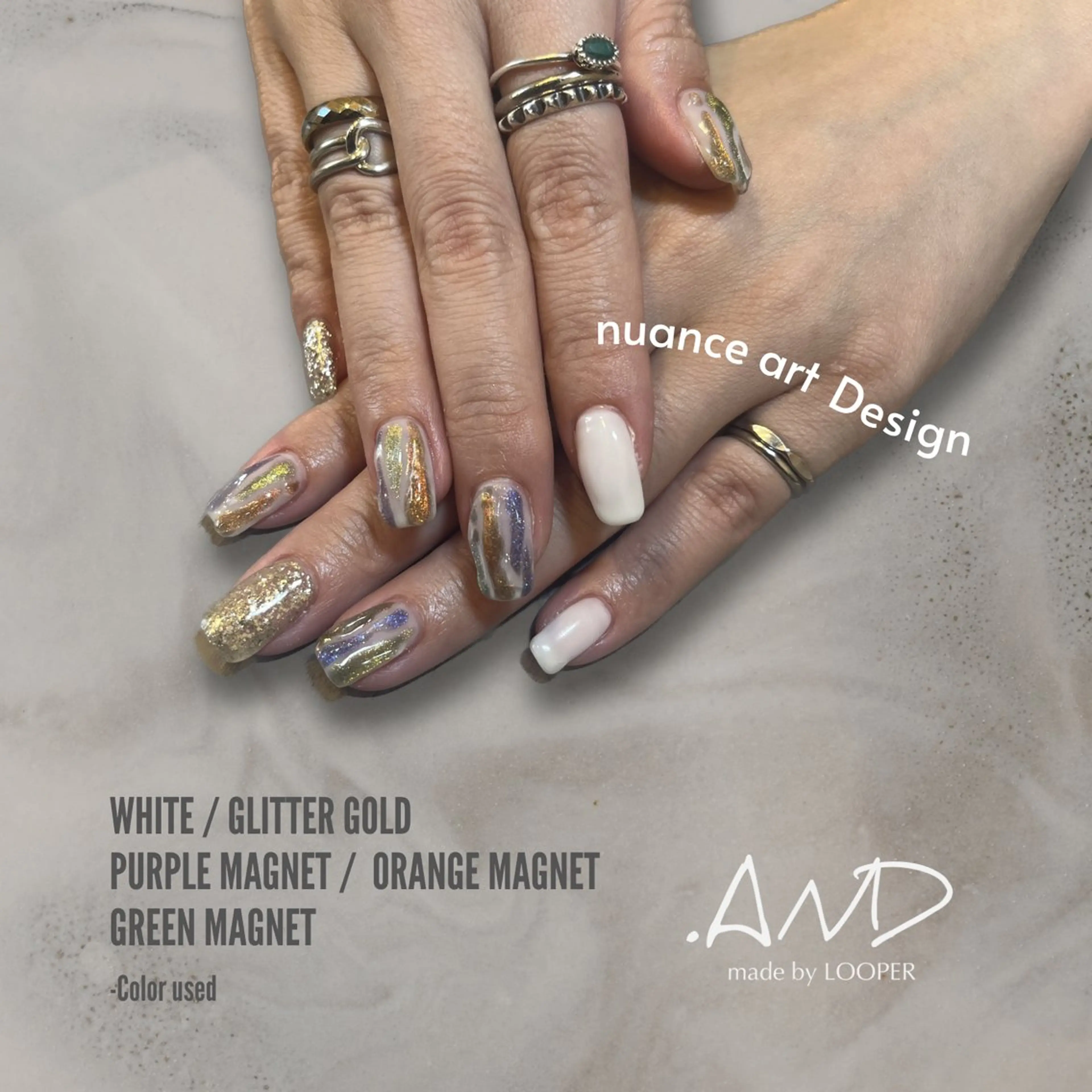 ネイル アートネイル ニュアンスネイル ハンドネイル LOOPER所属・mzh ...のネイルデザイン