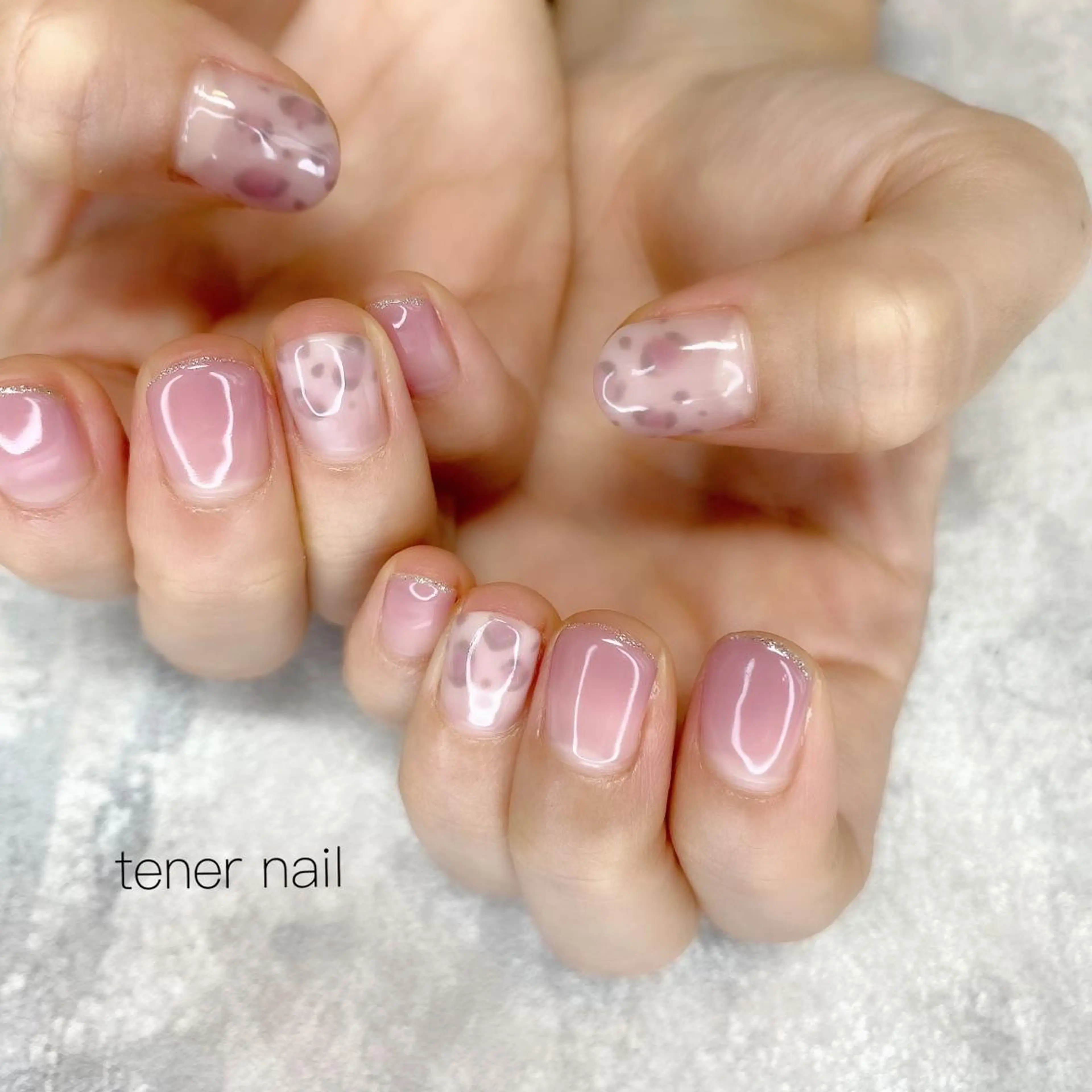 ネイル アニマル柄 フレンチネイル tener  nail  テネルネイル所属・テネルネイル tener nailのネイルデザイン