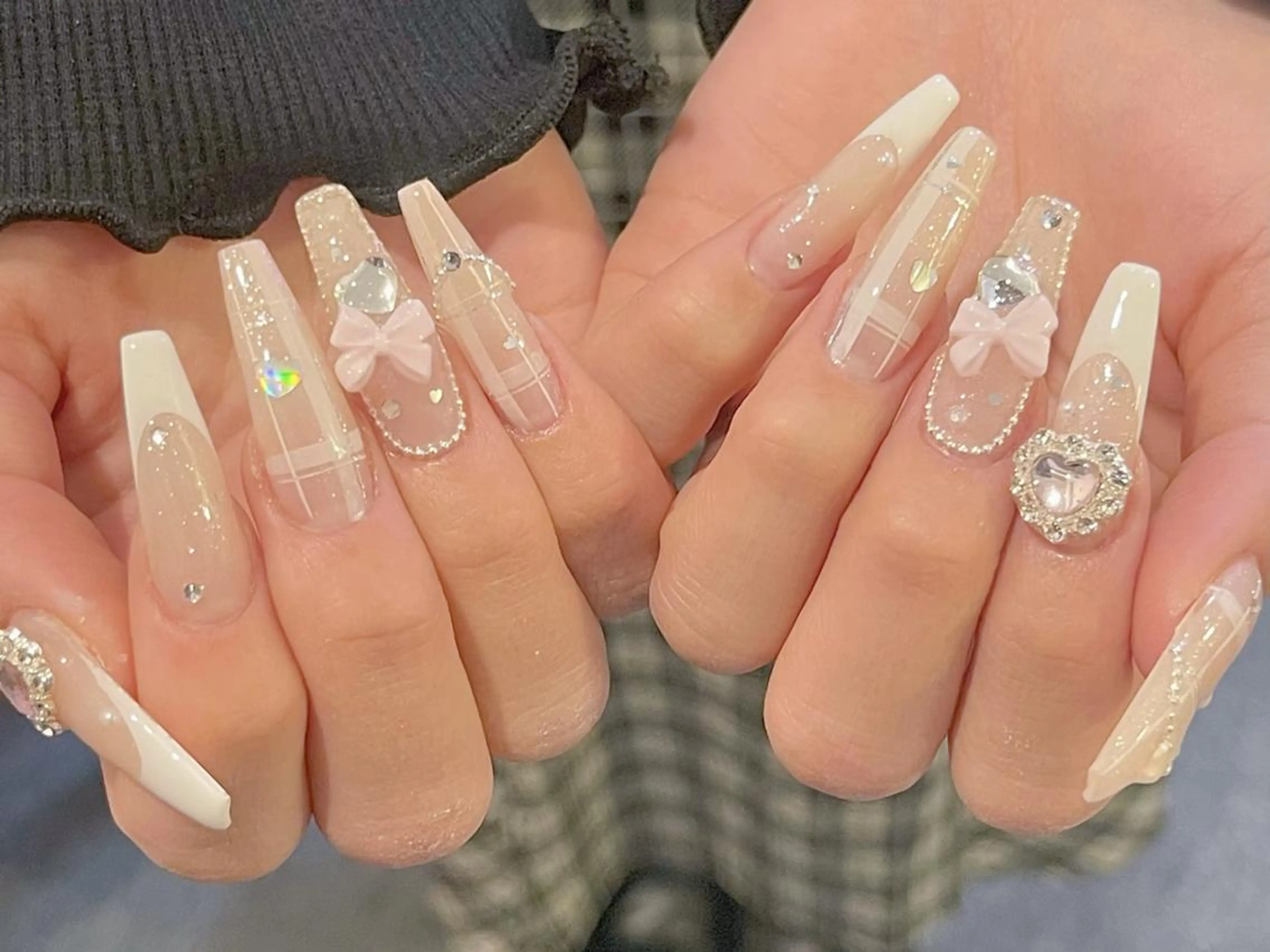 ネイル ボルドー チークネイル 長さ出し フレンチネイル ジェルネイル ハンドネイル YUNA Belle Nail 池袋のネイルデザイン