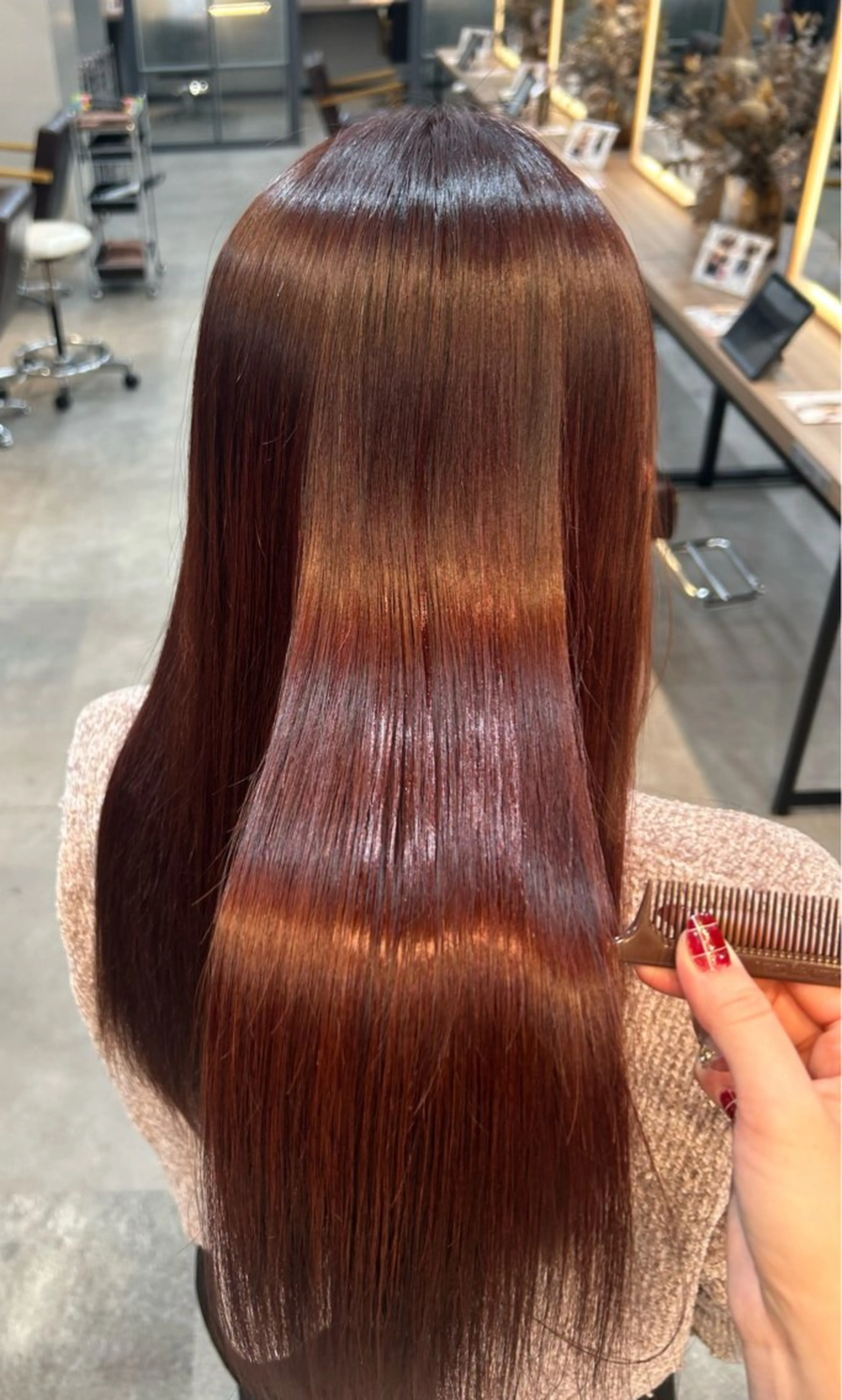 ロング カラー ブラウンカラー カット ヘアカラー トリートメント 赤みなしカラー🍐/ 艶髪✨/ririkaのヘアスタイル