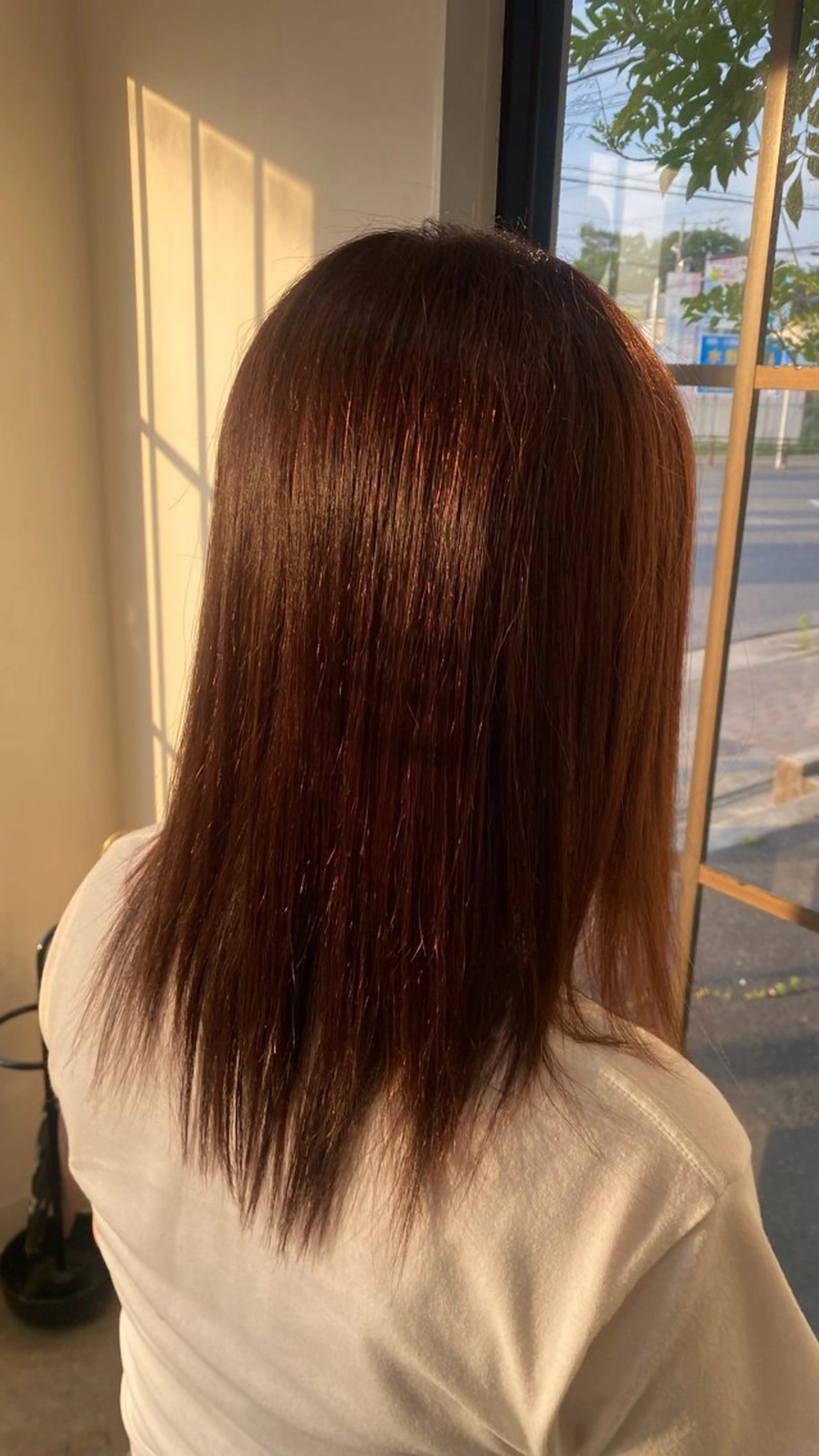 セミロング カラー 艶カラー✨ 河津さくらのヘアスタイル