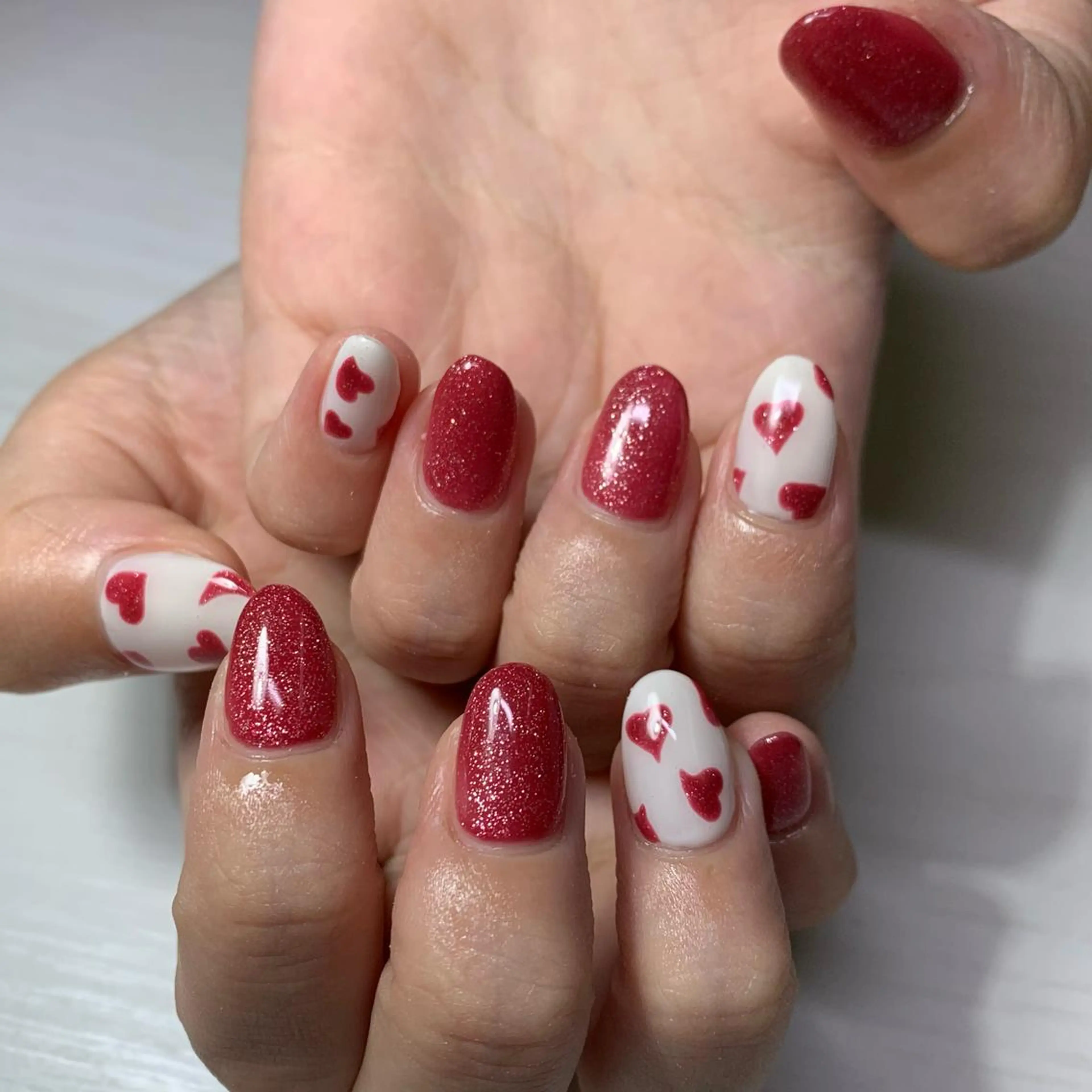 ネイル ハンドネイル καρδιά -ｶﾙﾃﾞｨｱ-のネイルデザイン