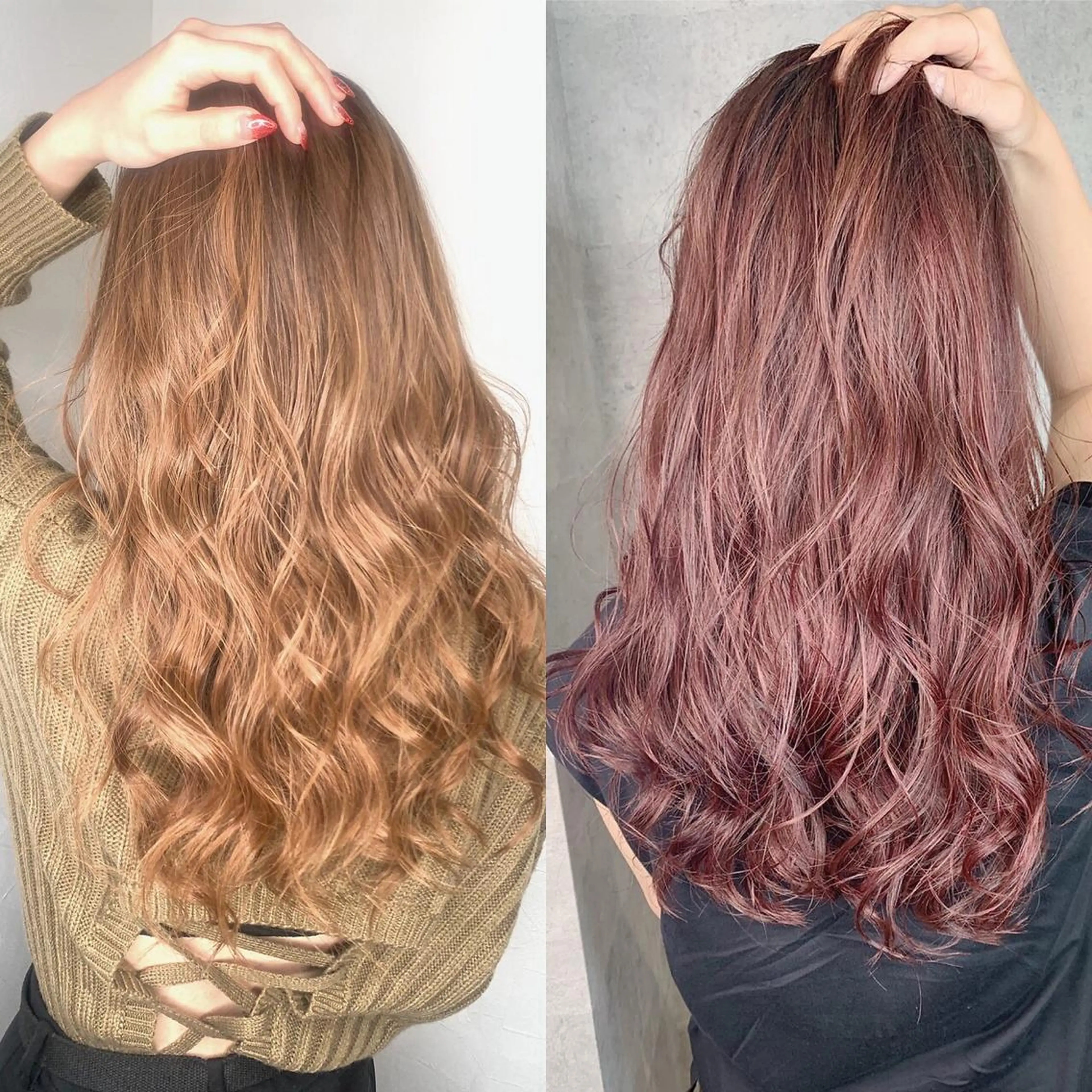 ロング カラー ヘアアレンジ ヘアカラー トリートメント レイヤーカット❤︎ 韓国ヘア❤︎YUKAのヘアスタイル