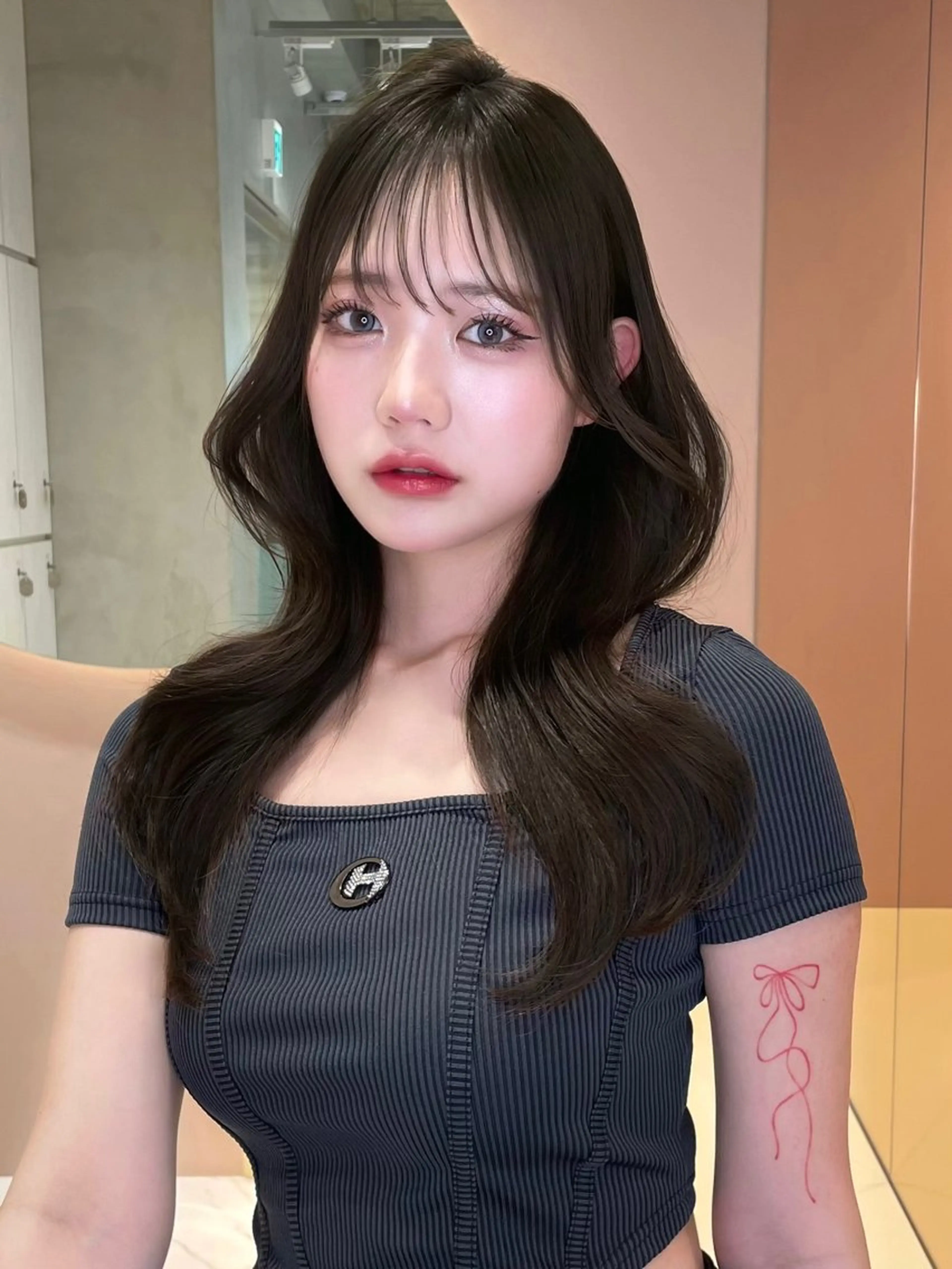 セミロング カラー 美髪矯正 ブリーチな しダブル🍒❤ゆうきのヘアスタイル