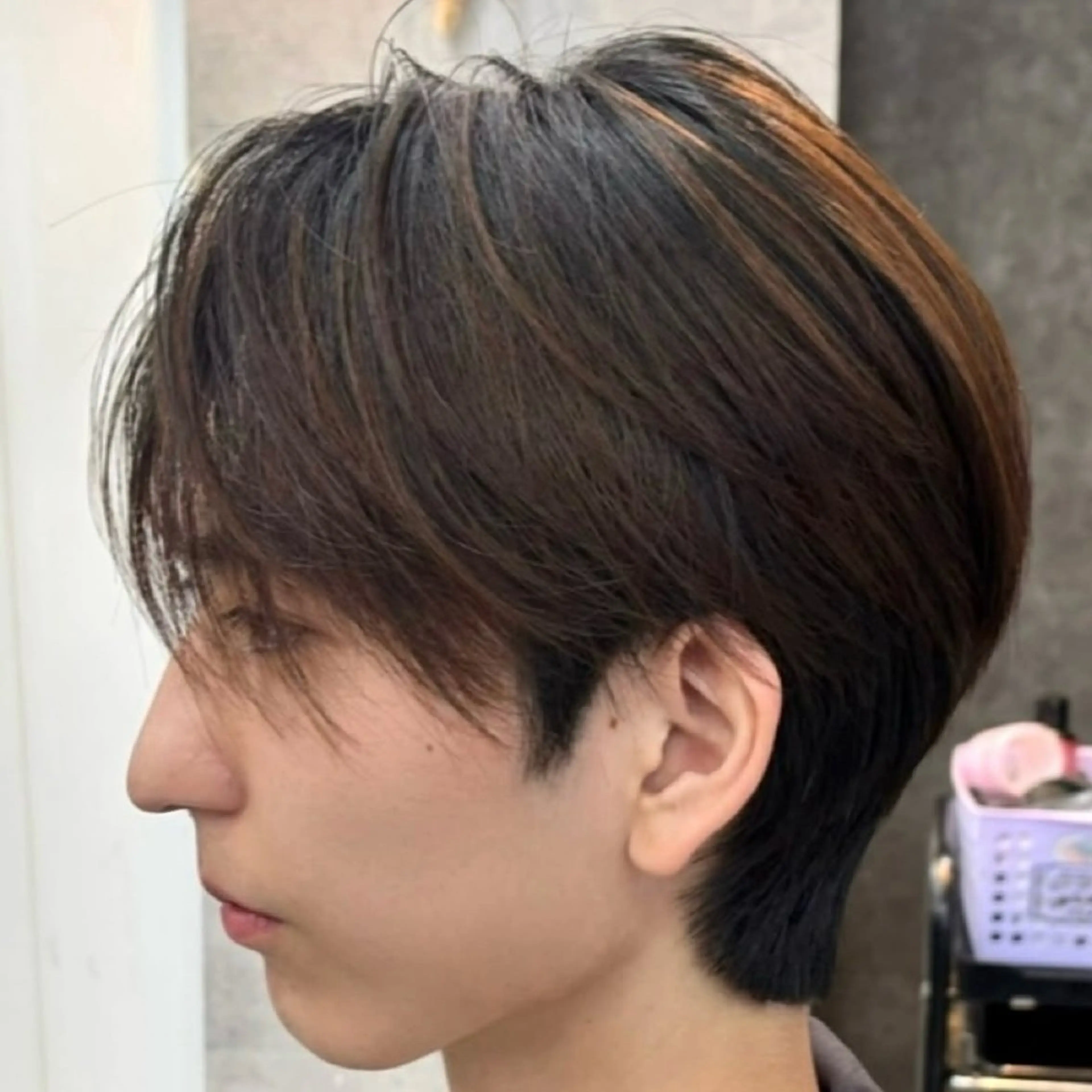 メンズ センターパート ダウンパーマ カルマパーマ マッシュ メンズパーマ 新宿/韓国メンズ RIKUパーマのヘアスタイル