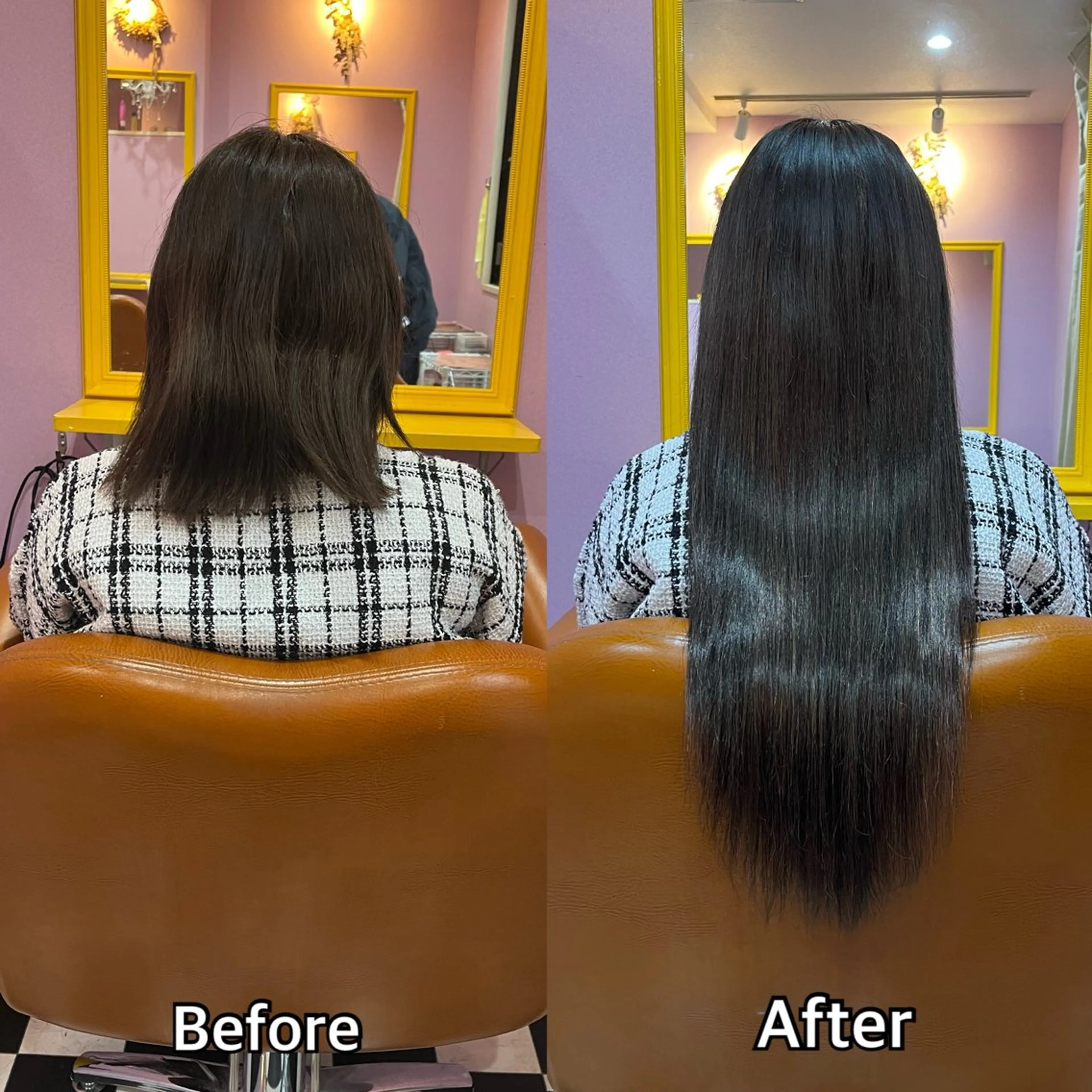 ロング シール＋ちび編み込み エクステ梅田🐨のヘアスタイル