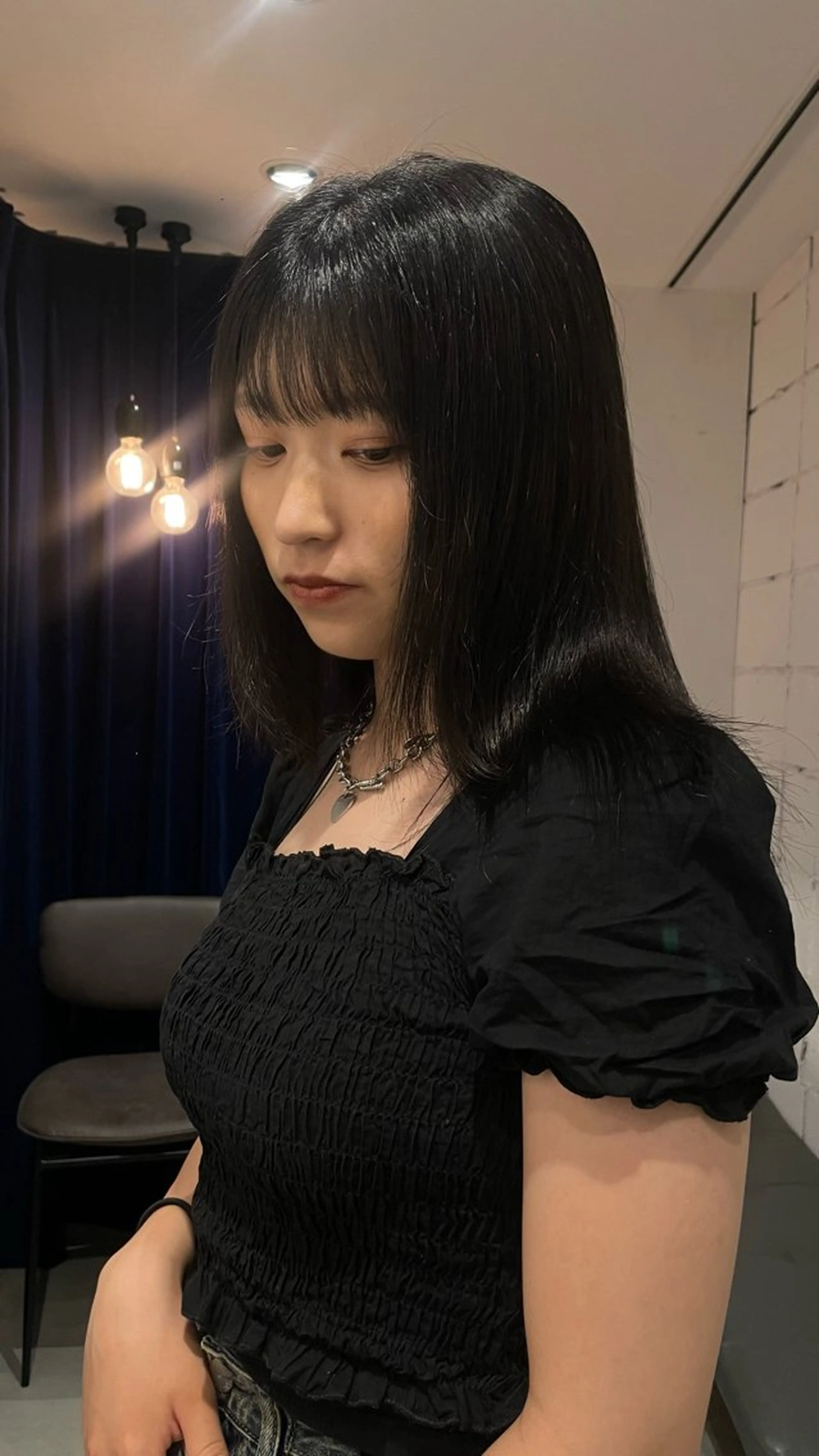 カラー 黒髪 ブルーカラー ブルーブラック 透明感カラー soto.所属・HARUHI 銀座 美容師౨ৎ⋆˚のヘアスタイル