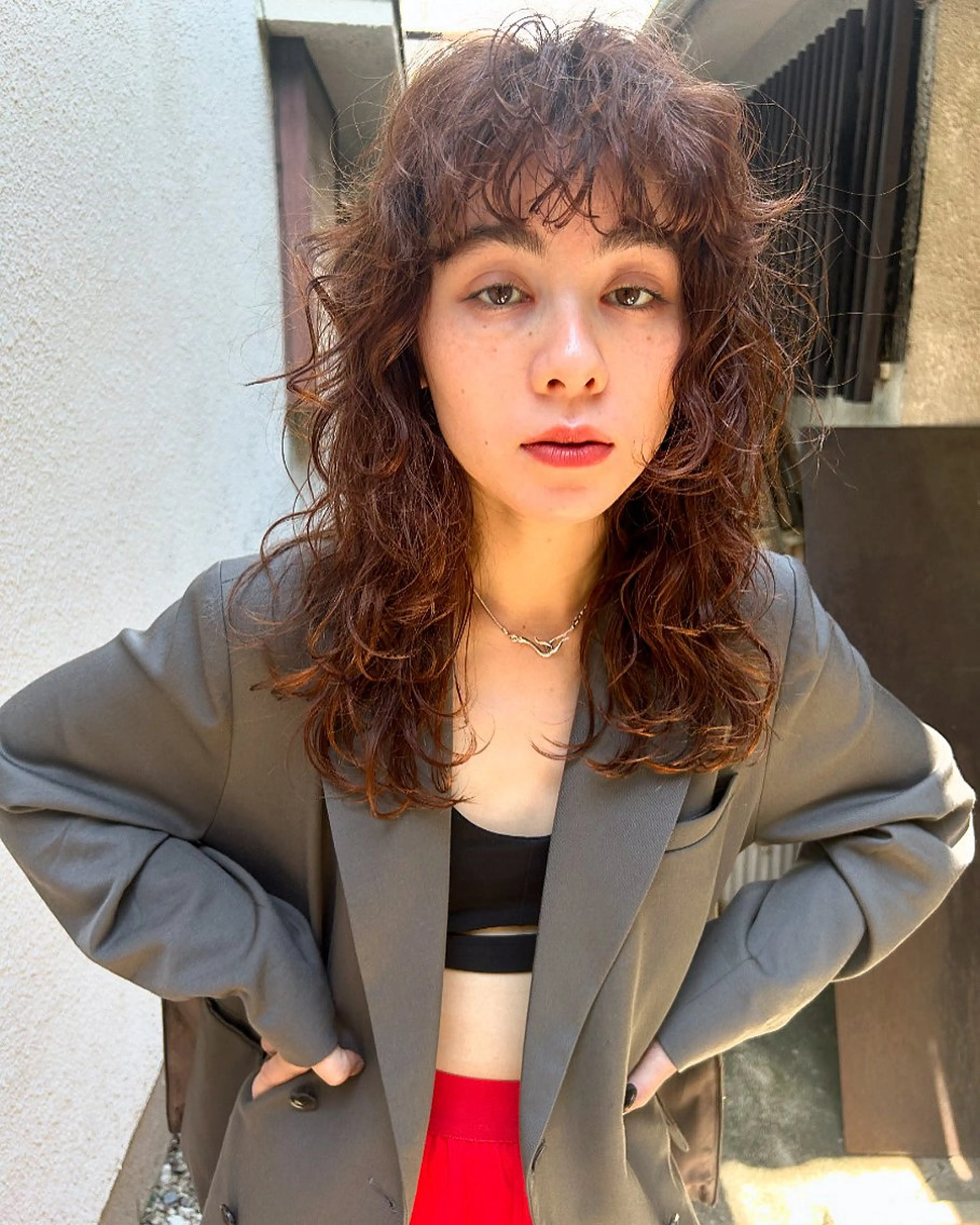 ロング パーマ カット パーマ 原 瑞希のヘアスタイル