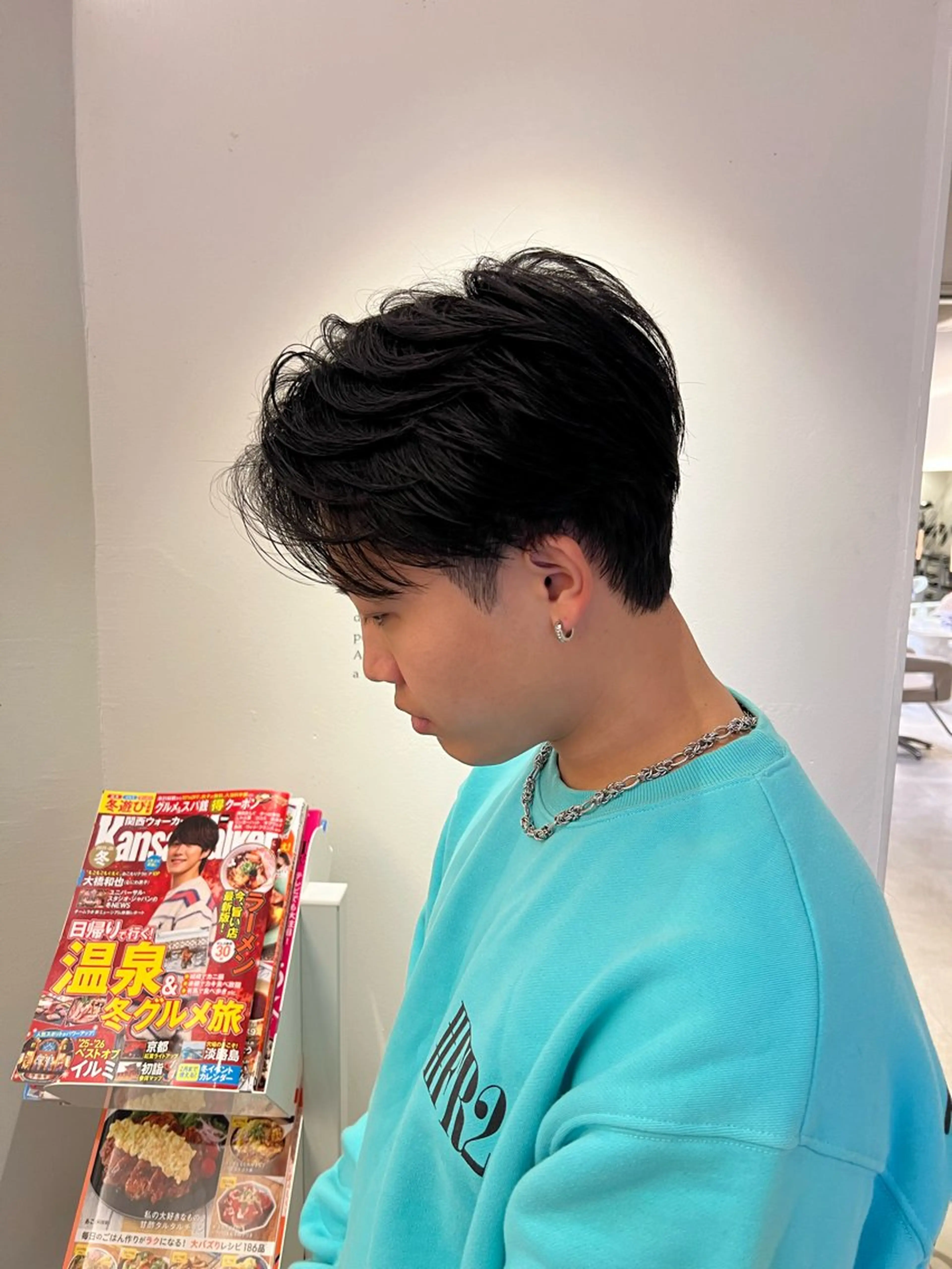 ショート パーマ メンズ メンズパーマ ニュアンスパーマ カット パーマ メンズナチュラル パーマ/京橋/栗野のヘアスタイル