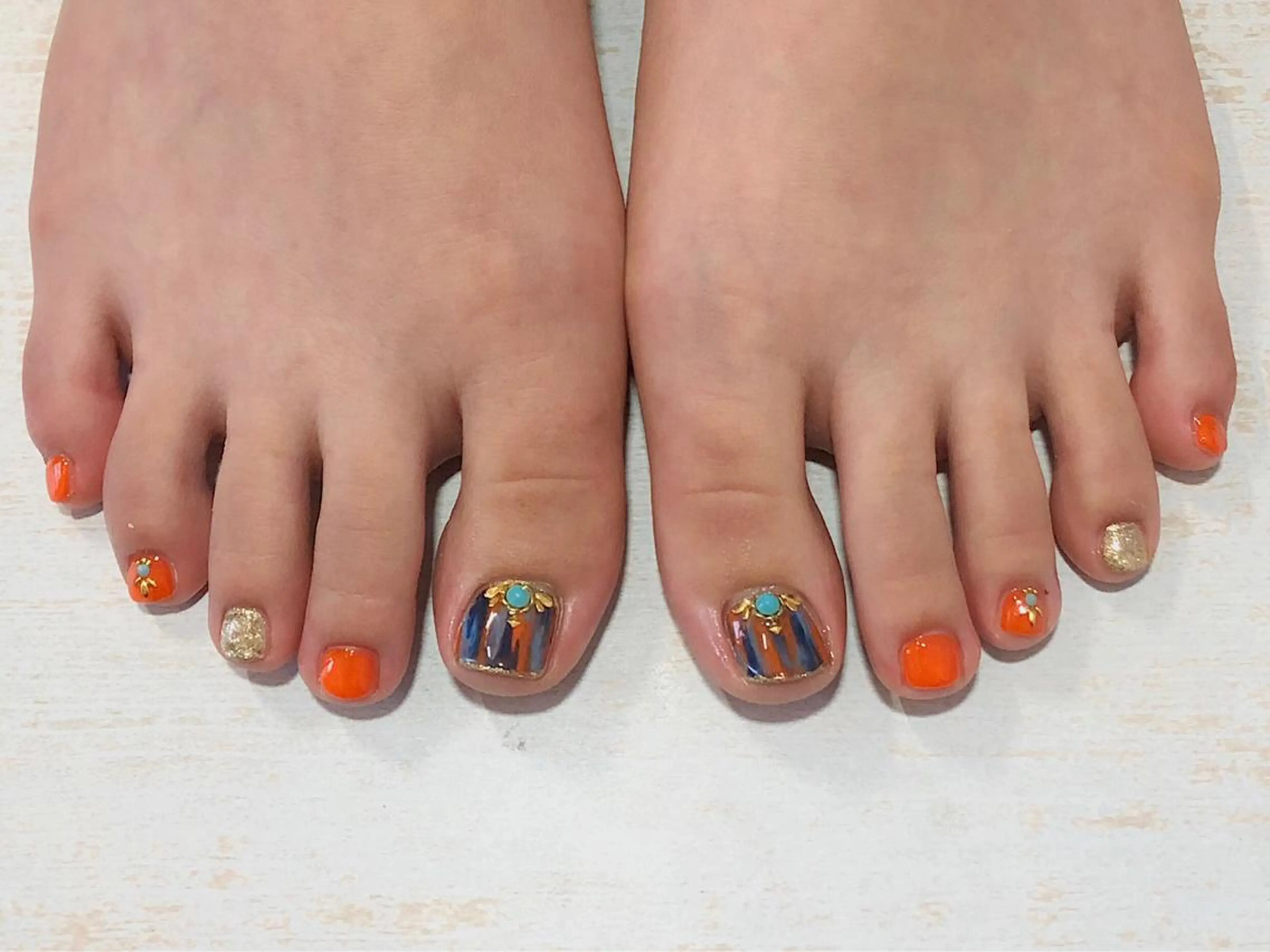 ネイル フットネイル 𖡼 yumenoのネイルデザイン