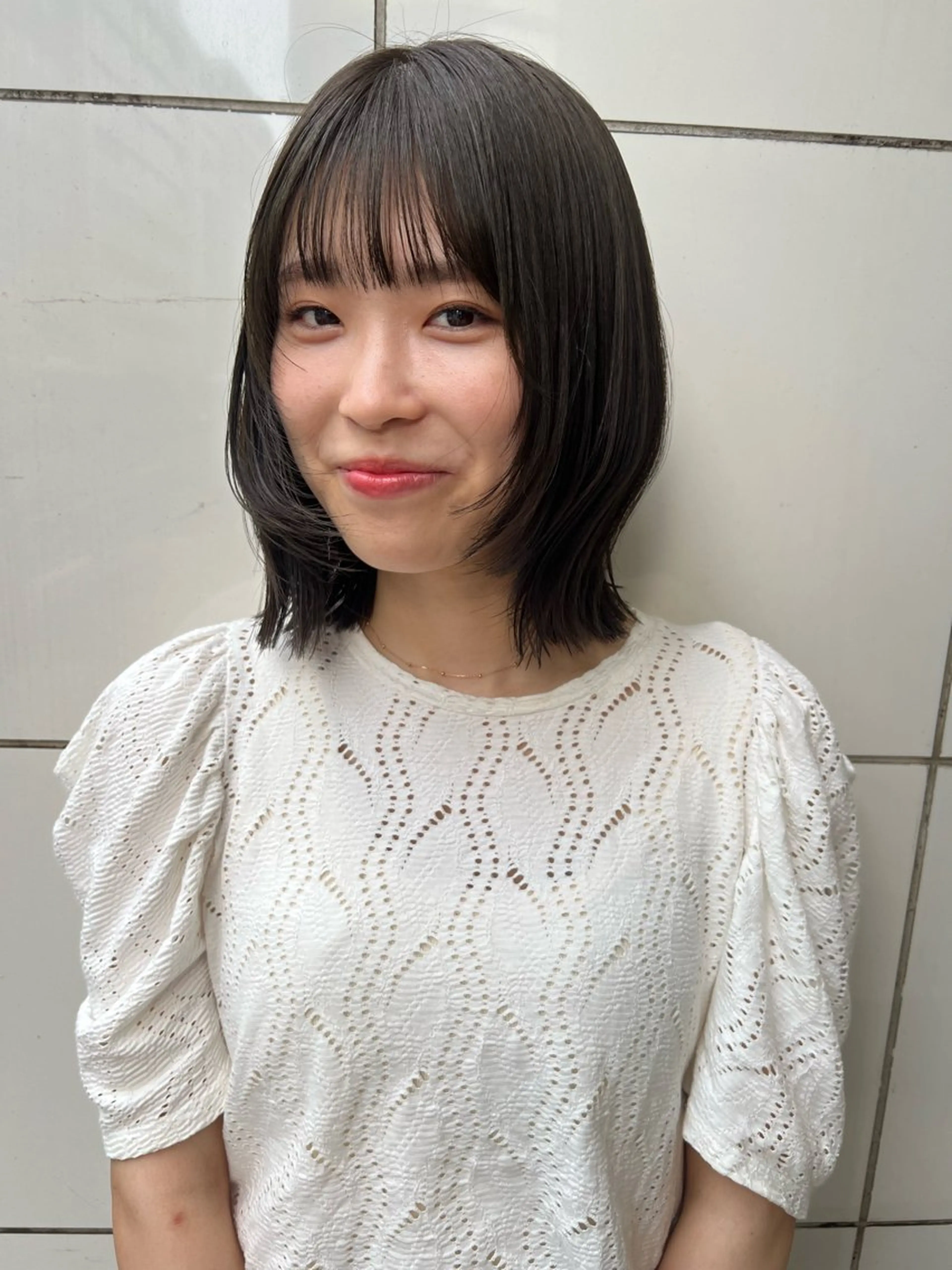 ミディアム カラー パーマ 高畑 恵莉 👒 暖色 / 艶髪 🧺のヘアスタイル