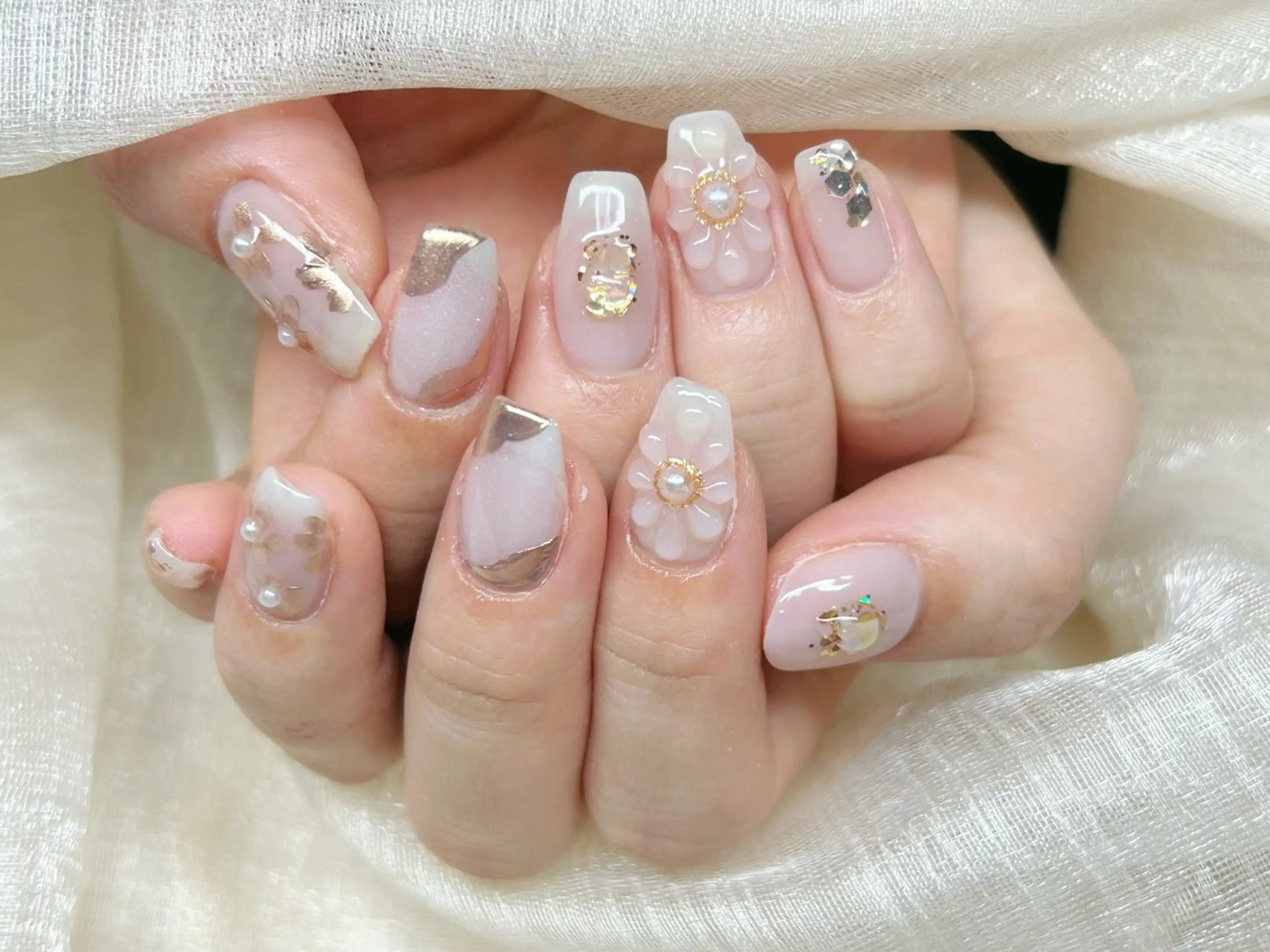 ネイル アートネイル 成人式 長さ出し フットネイル マグネットネイル ハンドネイル Lino Nailのネイルデザイン