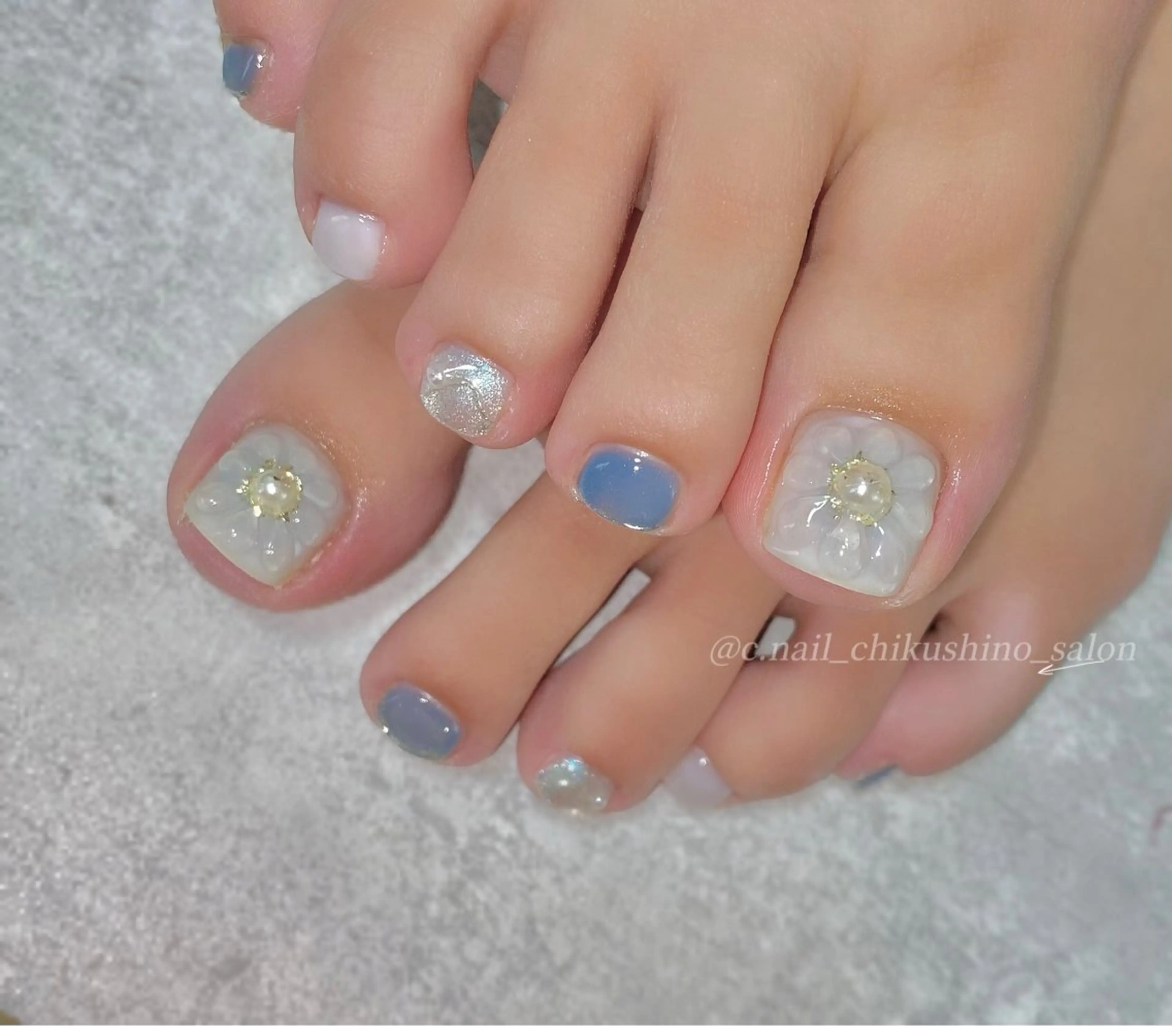 ネイル ぷっくりネイル フットネイル C.Nail &Eye筑紫駅のネイルデザイン