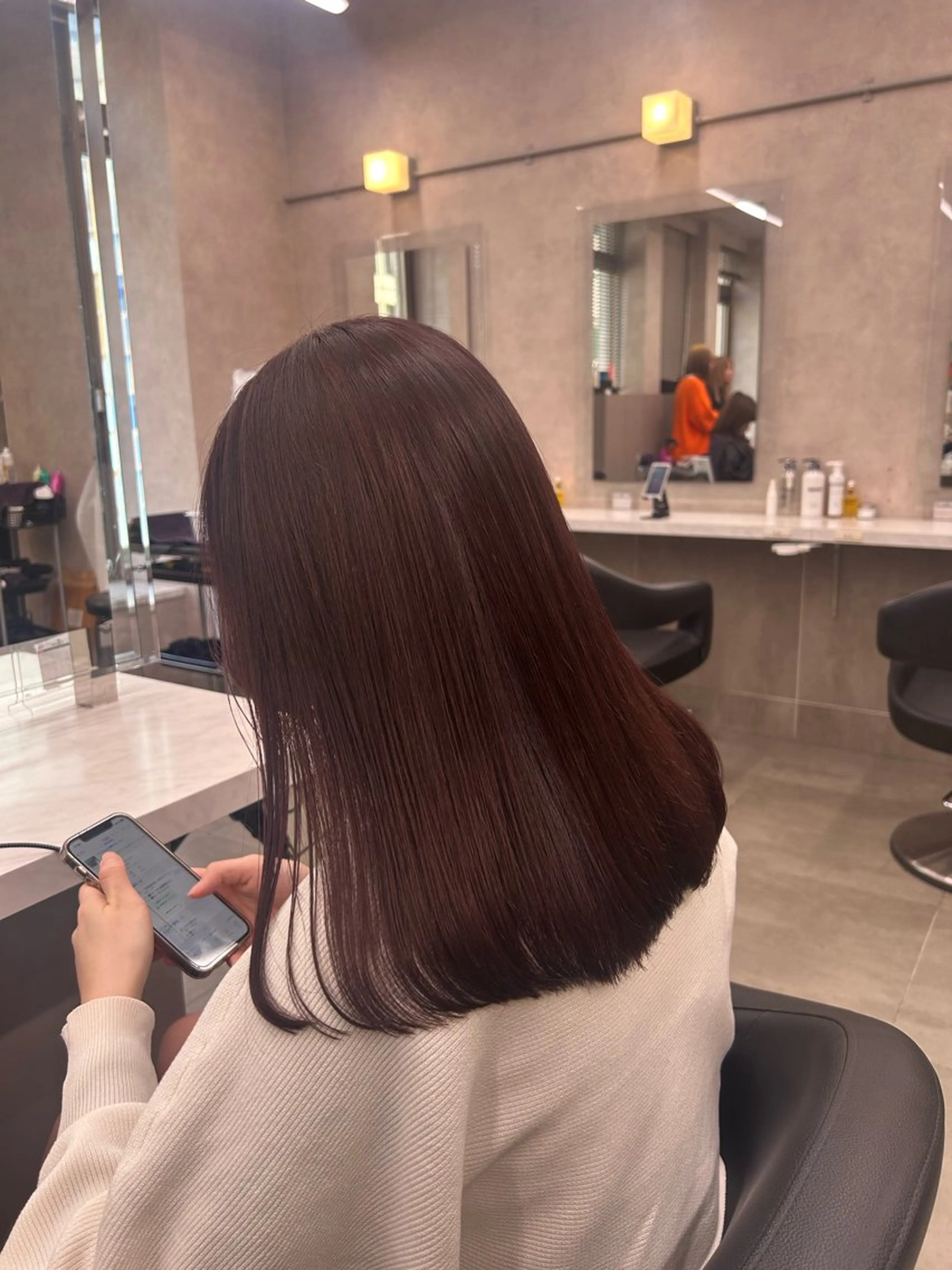 ロング カラー パーマ ヘアアレンジ メンズ キッズ カット ヘアカラー トリートメント ヘアセット ブリーチなしカラー/ ブラウン/レイヤーのヘアスタイル