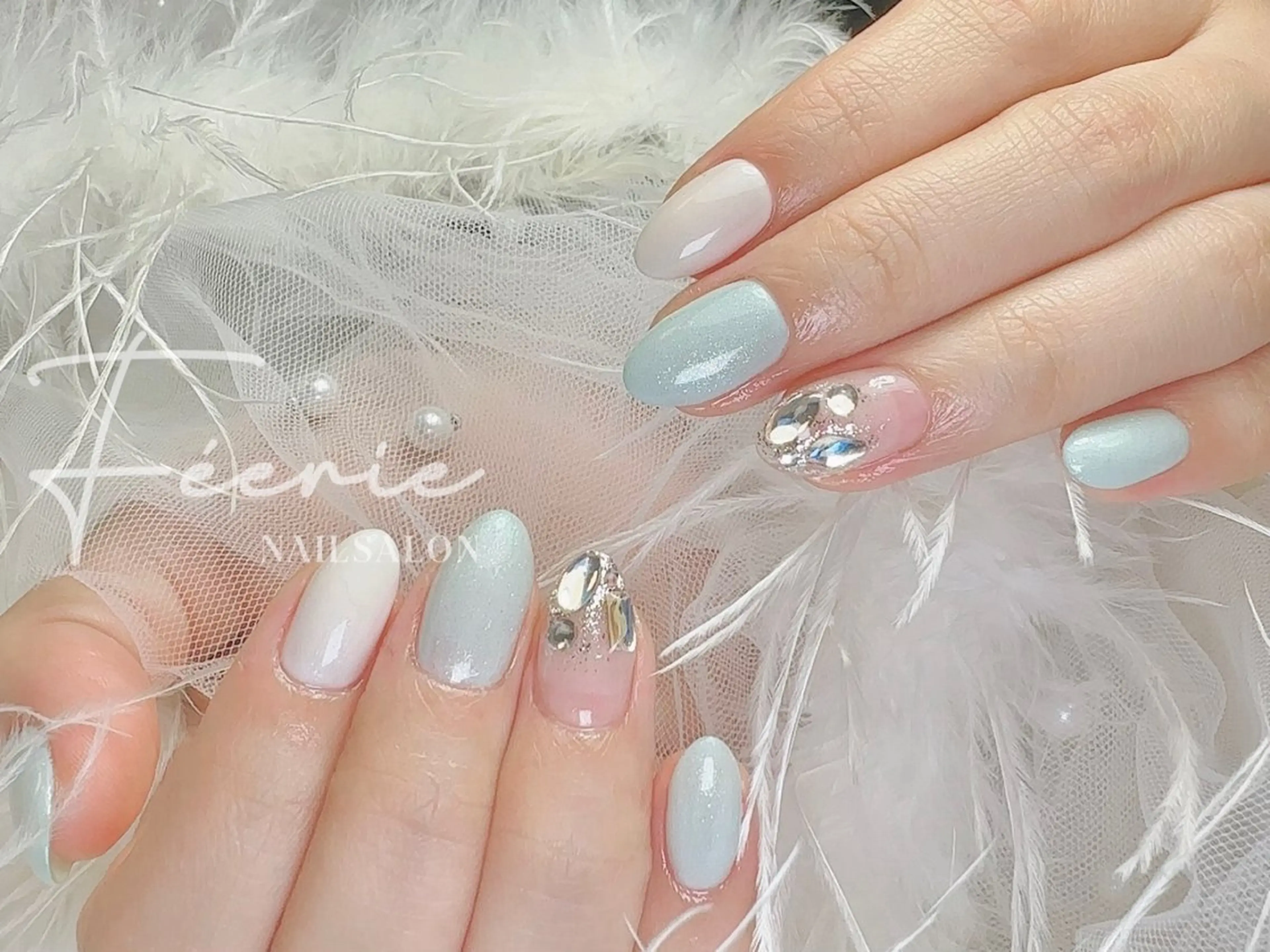 ネイル 韓国ネイル マグネットネイル ニュアンスネイル シンプルネイル ワンホンネイル nail salon Feerieのネイルデザイン