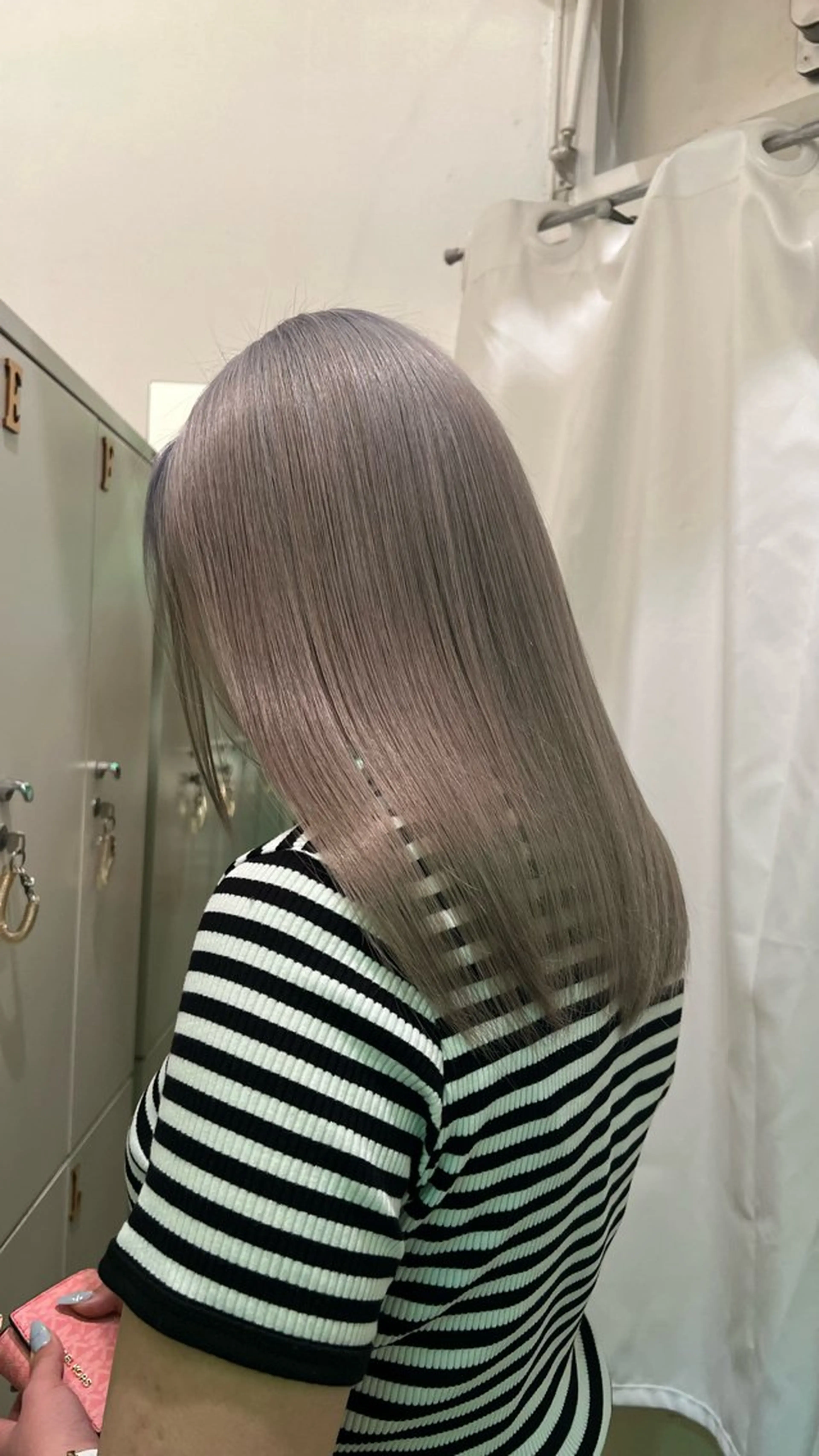 セミロング ハイトーンカラー/エ クステ/デザインのヘアスタイル