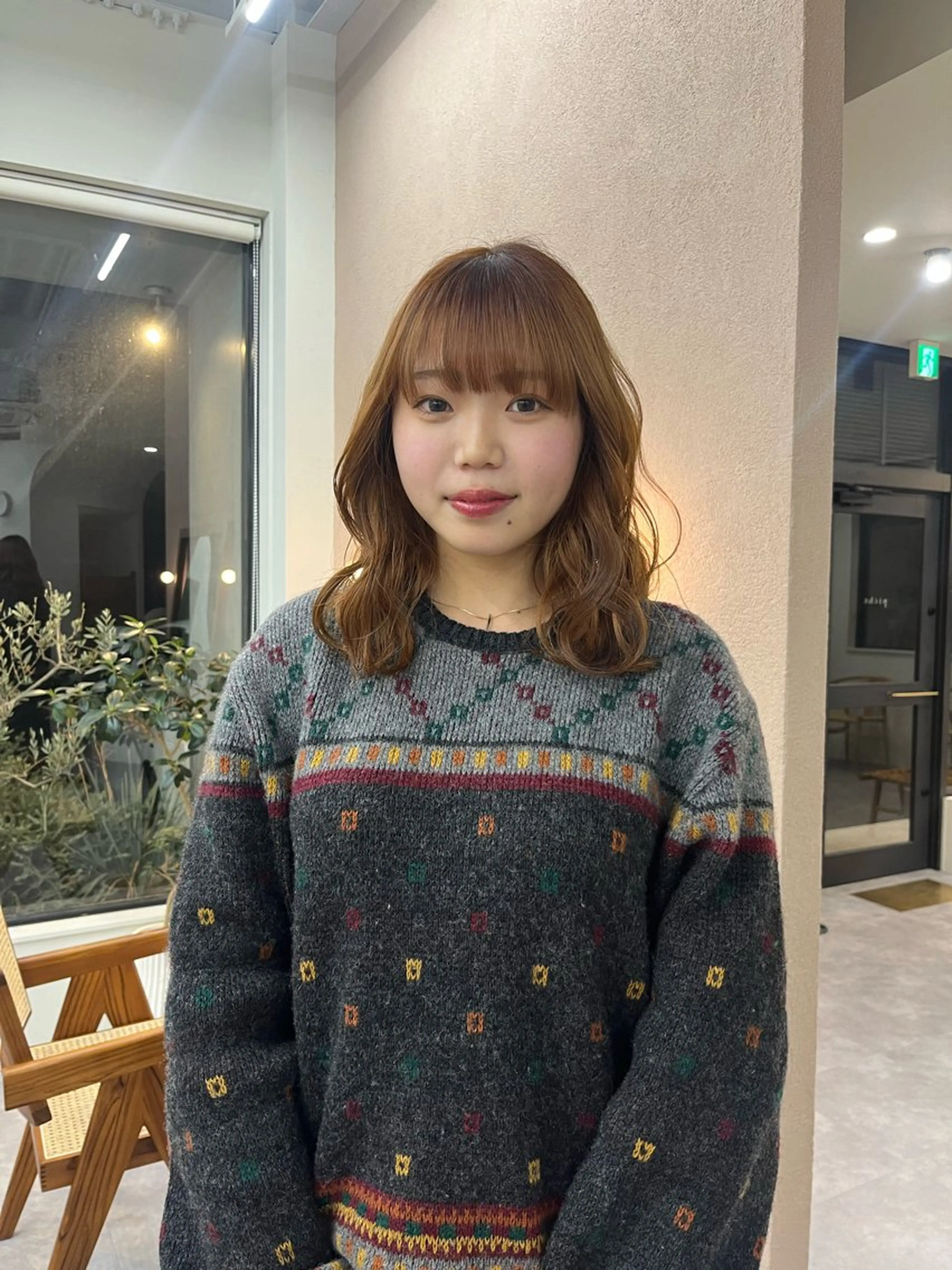 カラー ブリーチ ブリーチなしカラー オレンジ 似合わせカット🌼 沙奈のヘアスタイル